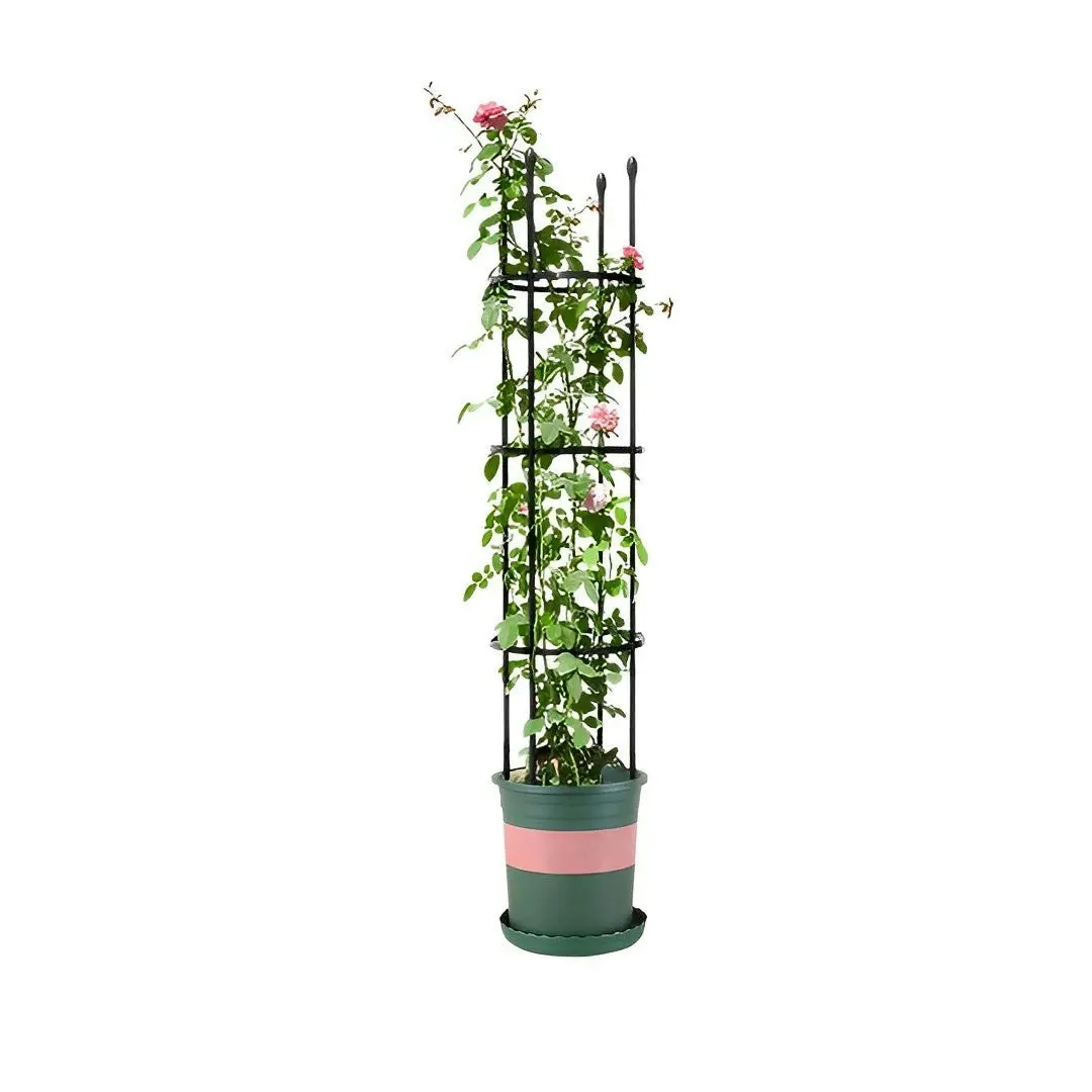 Soga 133cm 4-Bar Plant Frame Stand Trellis Vegetable Flower Herbs Outdoor Vine Support Garden Rack with Rings