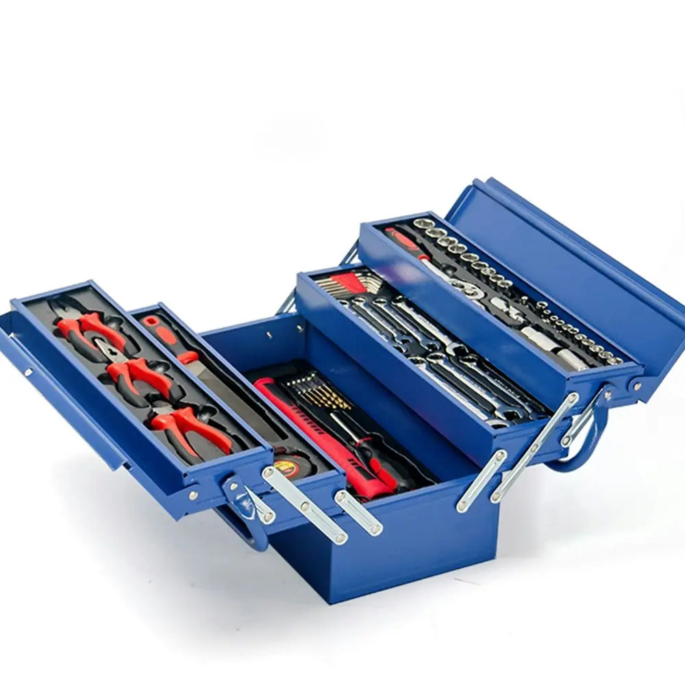 BULLET 118pc Tool Kit Box Set Metal Spanner Organizer Socket Household Toolbox