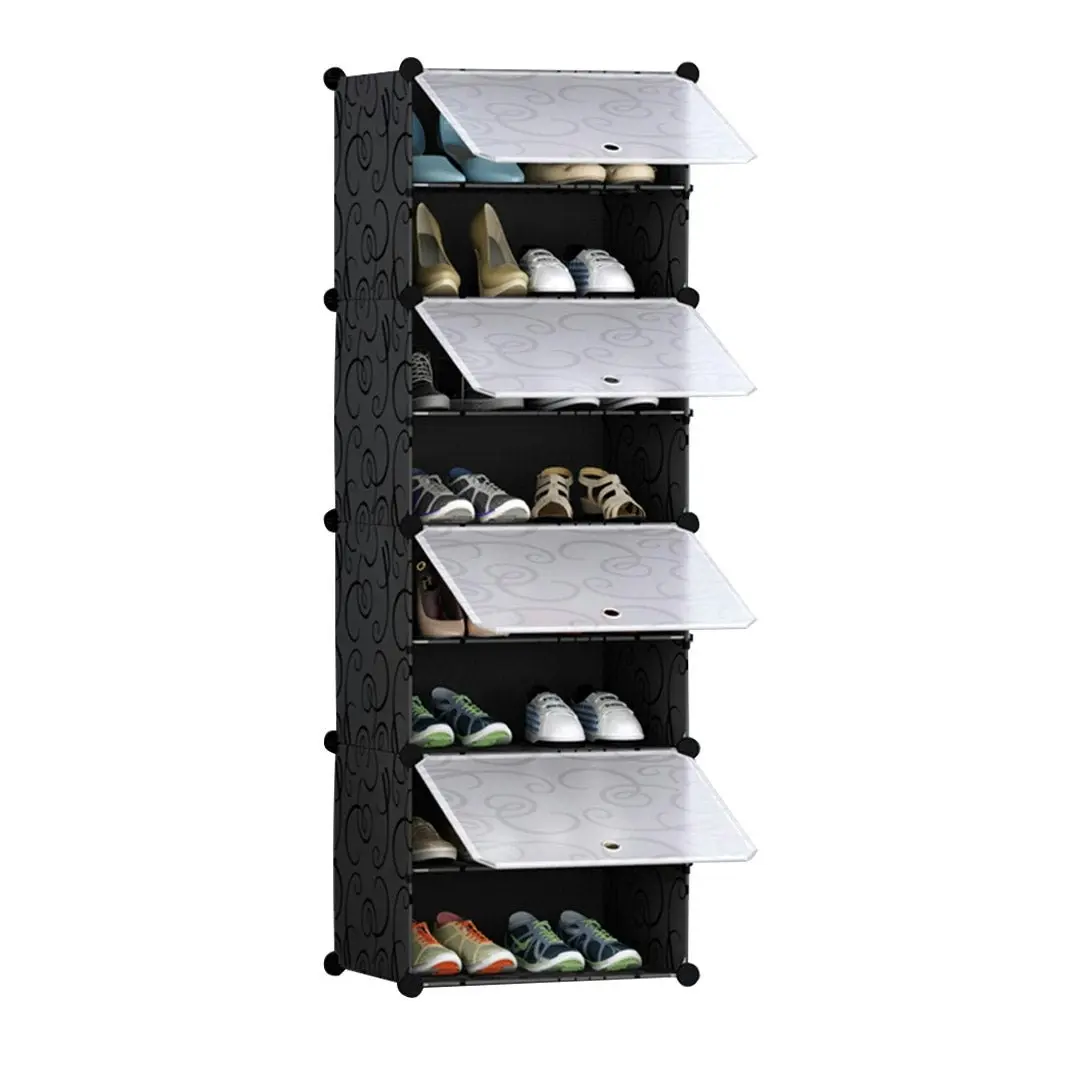 Soga 8 Tier Shoe Rack Organizer Sneaker Footwear Storage Stackable Stand Cabinet Portable Wardrobe with Cover