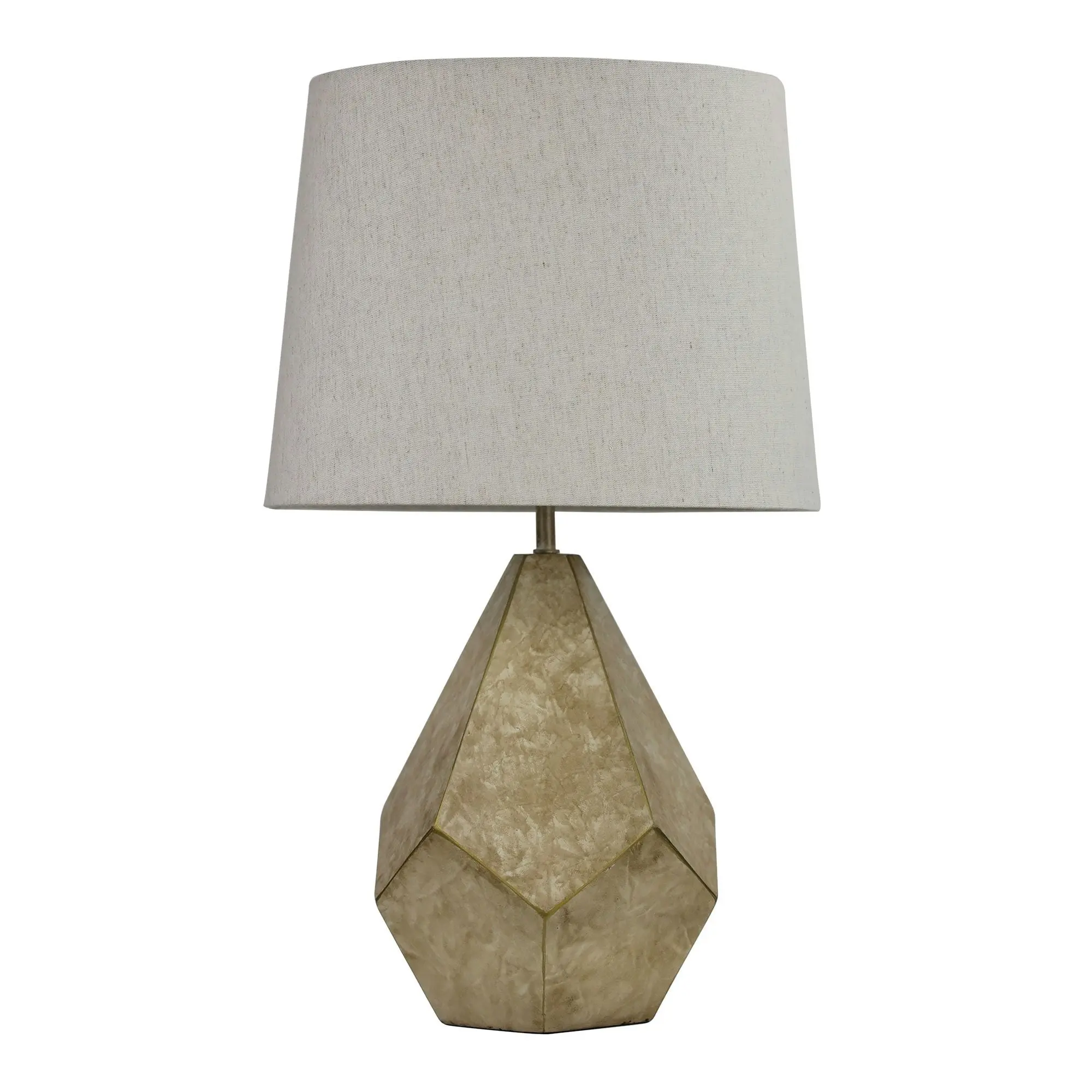 LEON Geometric Ivory and Gold Table Lamp