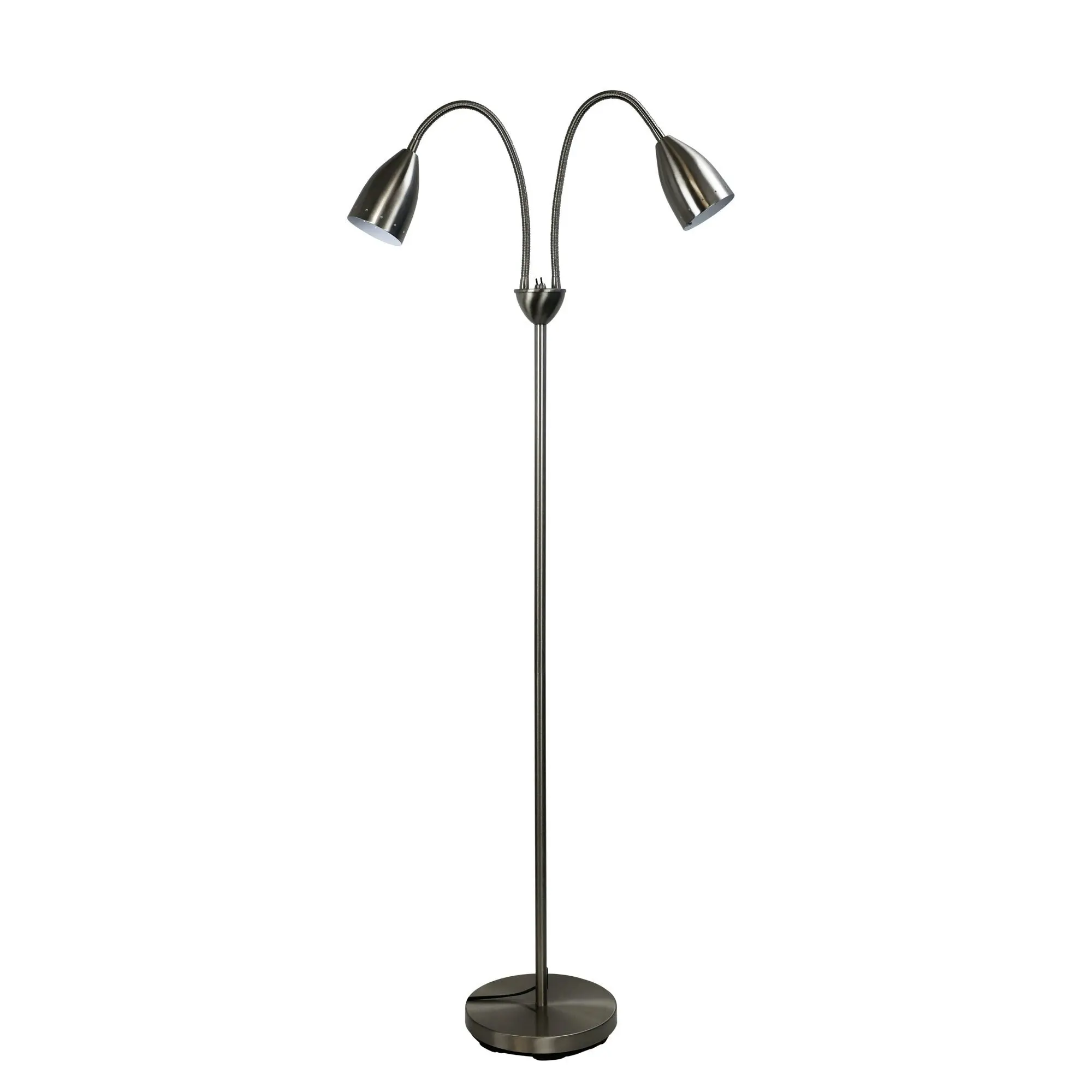 STAN Twin Flexible Neck Lamp Brushed Chrome