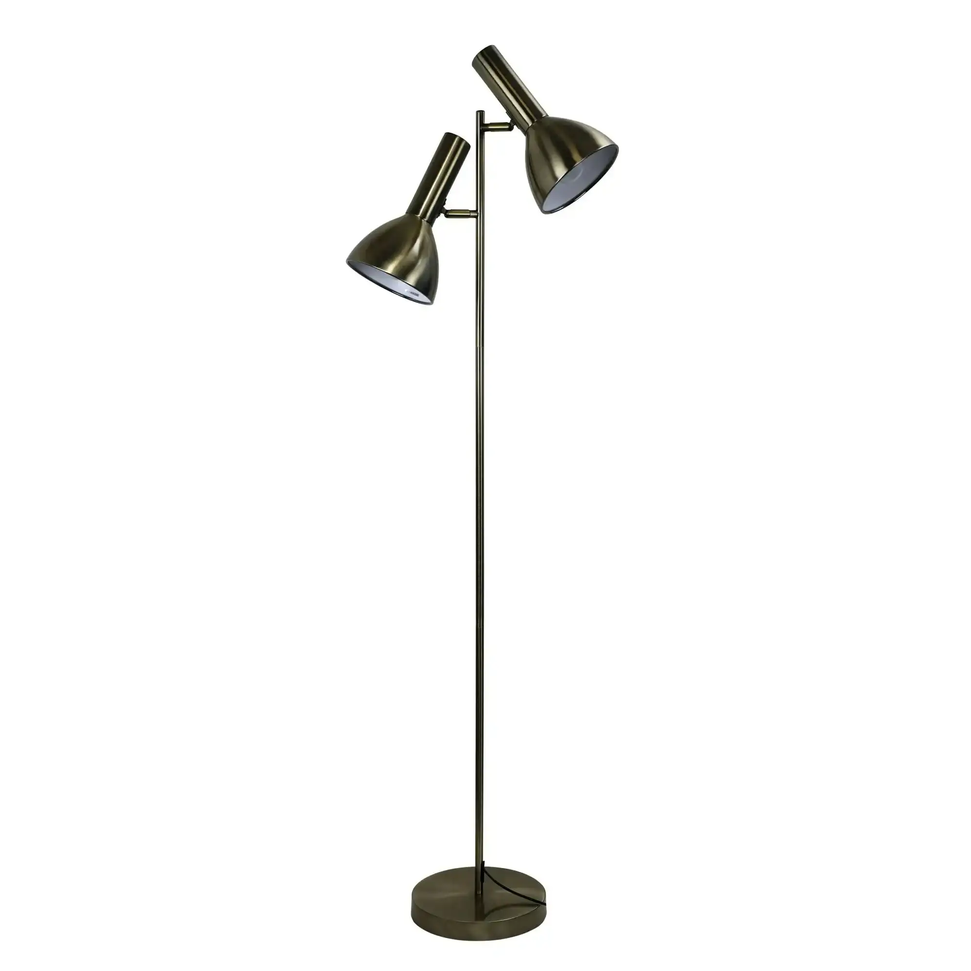 VESPA Mid-Century Twin Floor Lamp Antique Brass