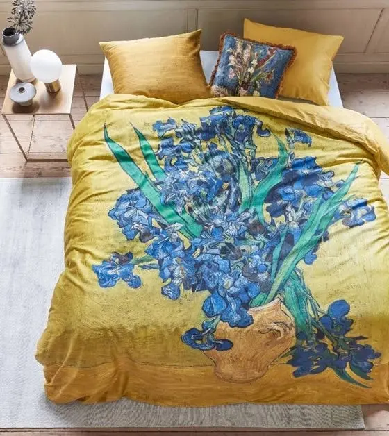 PIP Studio Irises Yellow Cotton Sateen Quilt Cover Set