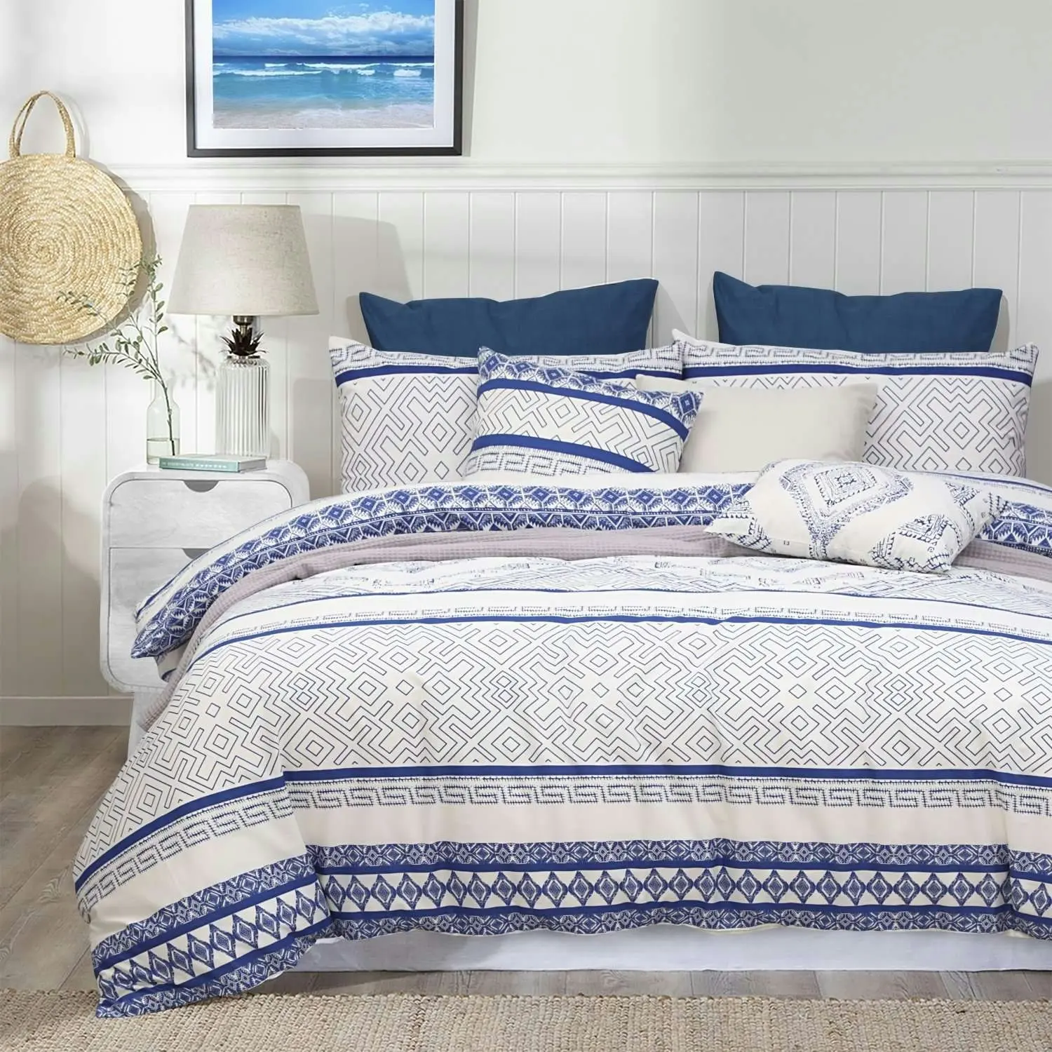 Amsons Hampton Quilt Duvet Doona Cover – Blue