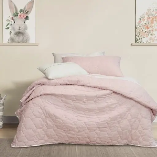 Jelly Bean BOLSTON Coverlet Set - PINK & PALE BLUE