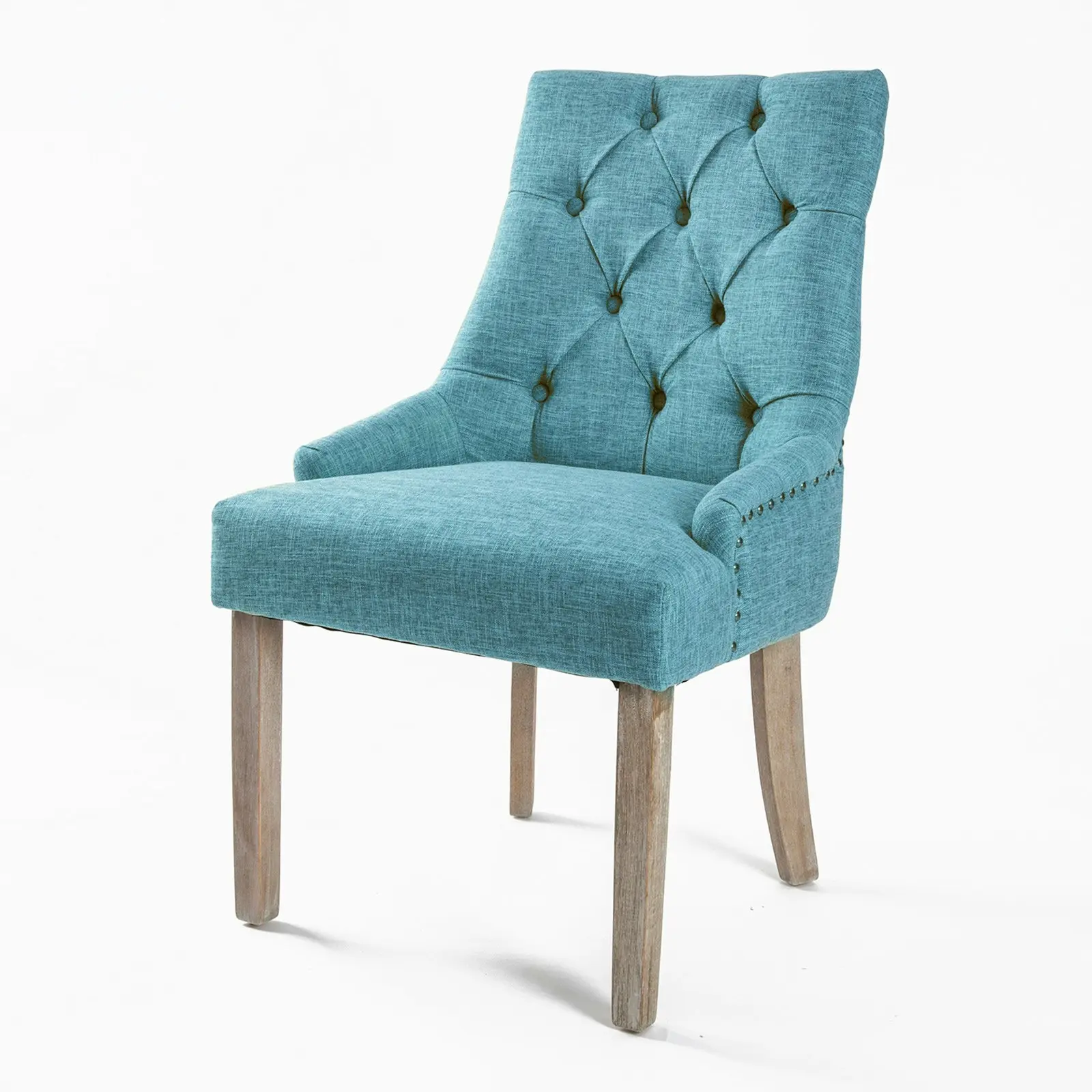 1X French Provincial Oak Leg Chair AMOUR - BLUE