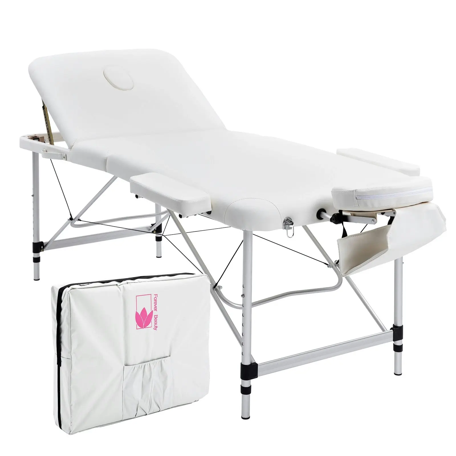 75cm Aluminium Portable Massage Table - WHITE