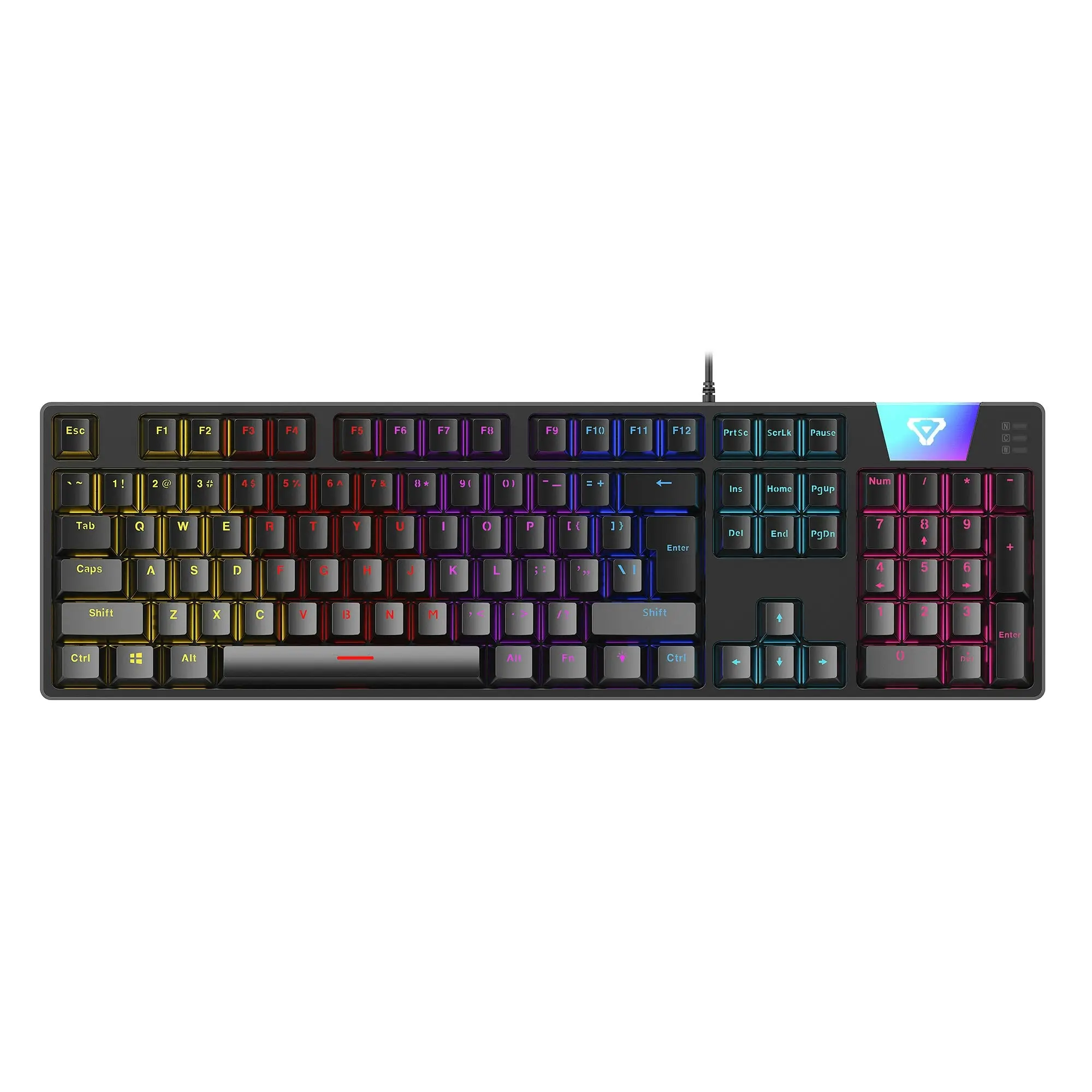 Laser Multi-Color Backlit Mechanical Gaming Keyboard Anti-Ghosting Black