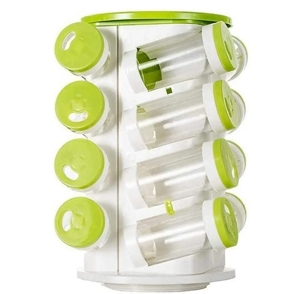 Revolving Transparent Spice Rack Rotating Kitchen Organiser