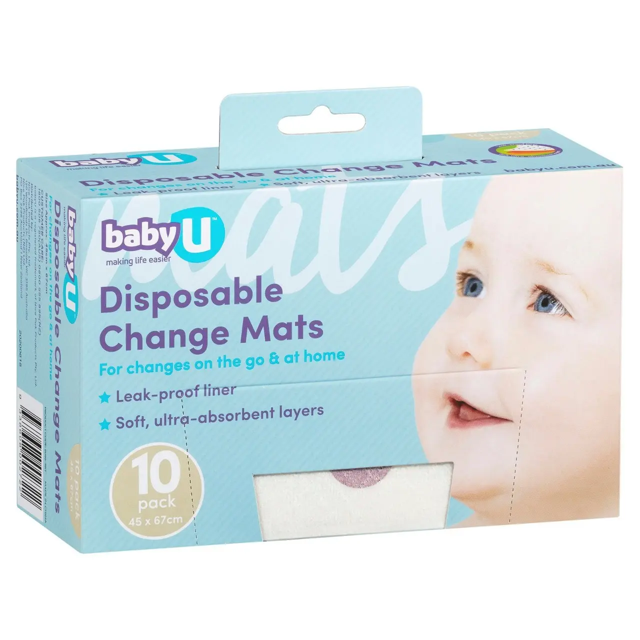 BabyU Disposable Change Mats 10 Pack