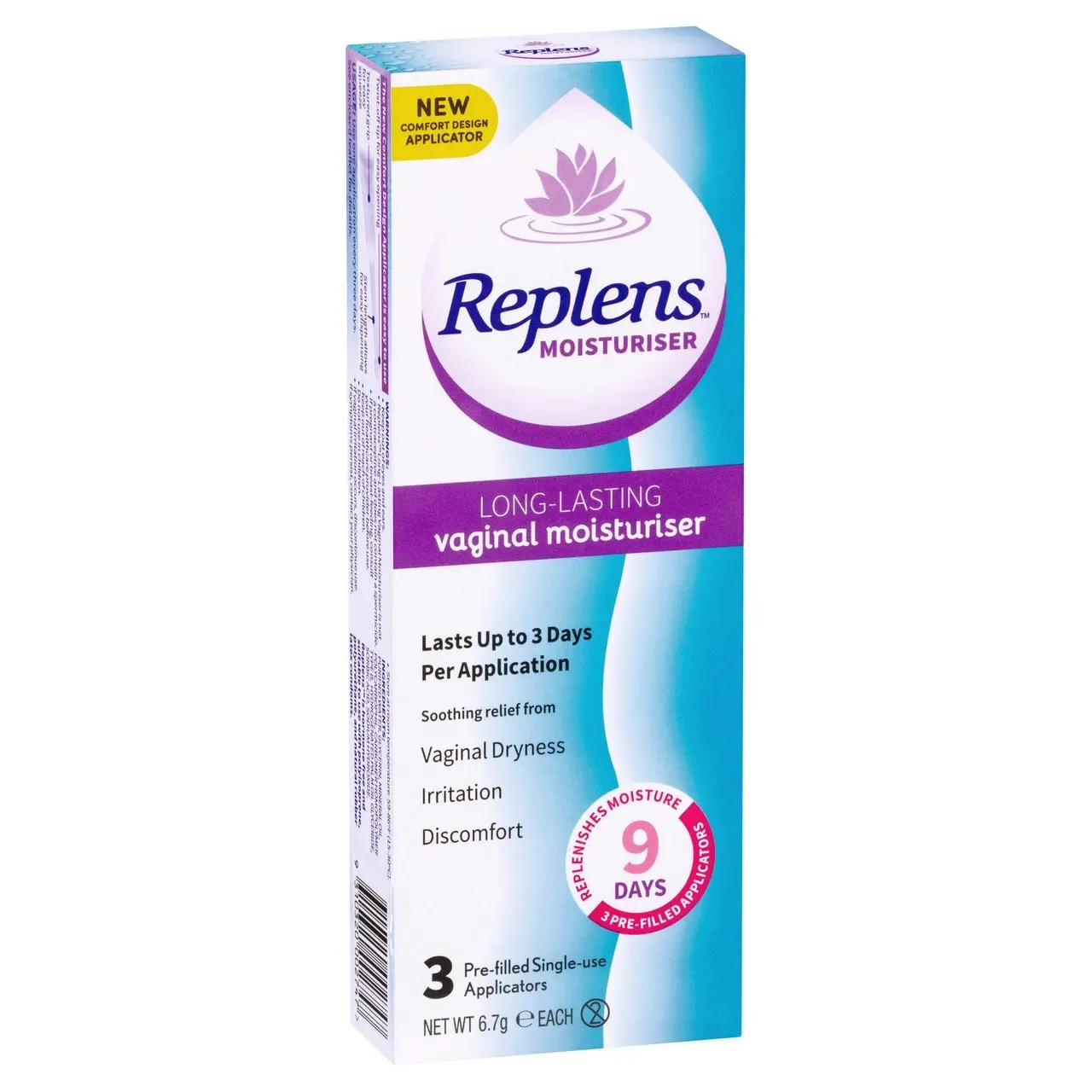 Replens Long Lasting Vaginal Moisturiser 3 Pack