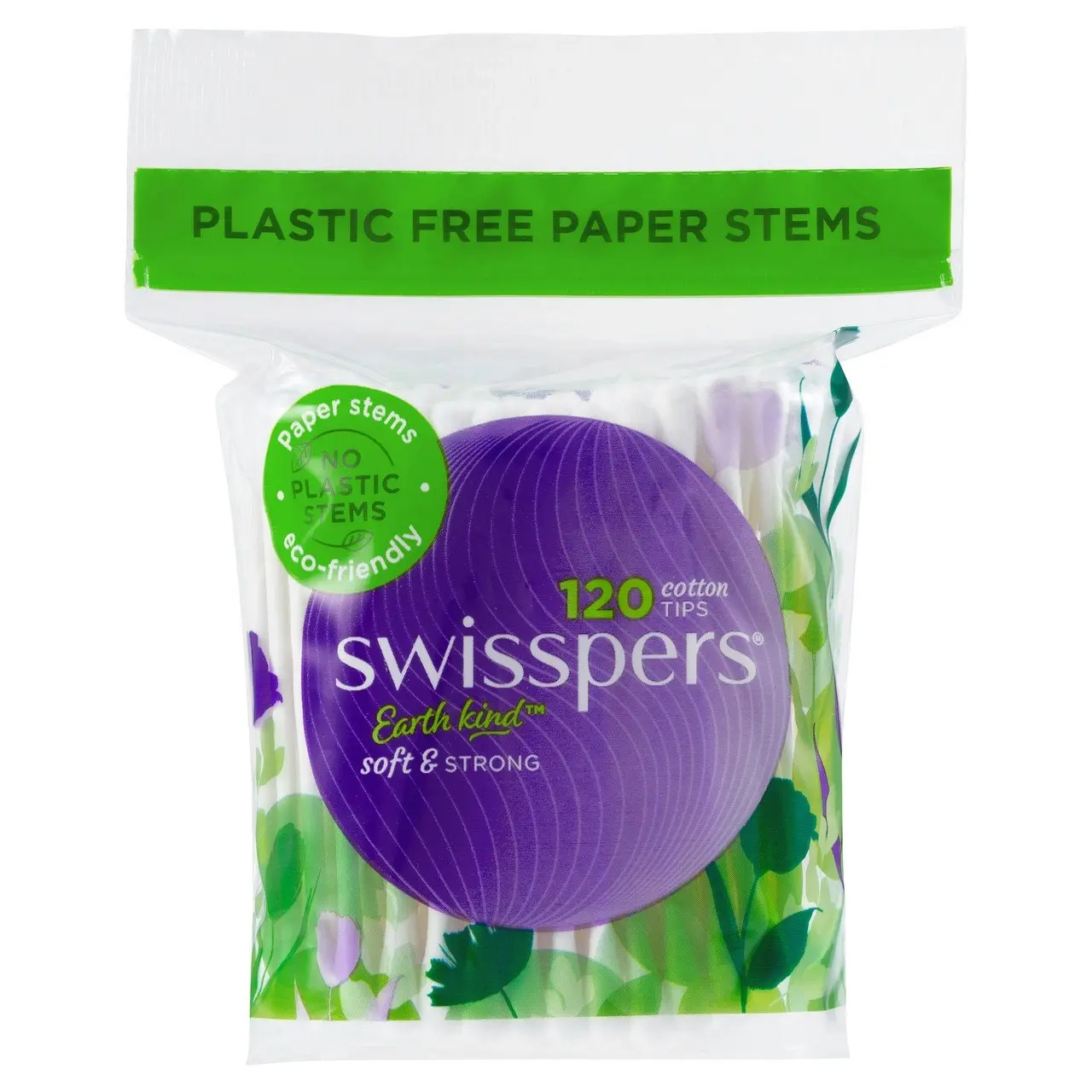 Swisspers Cotton Tips Paper Stems 120pk