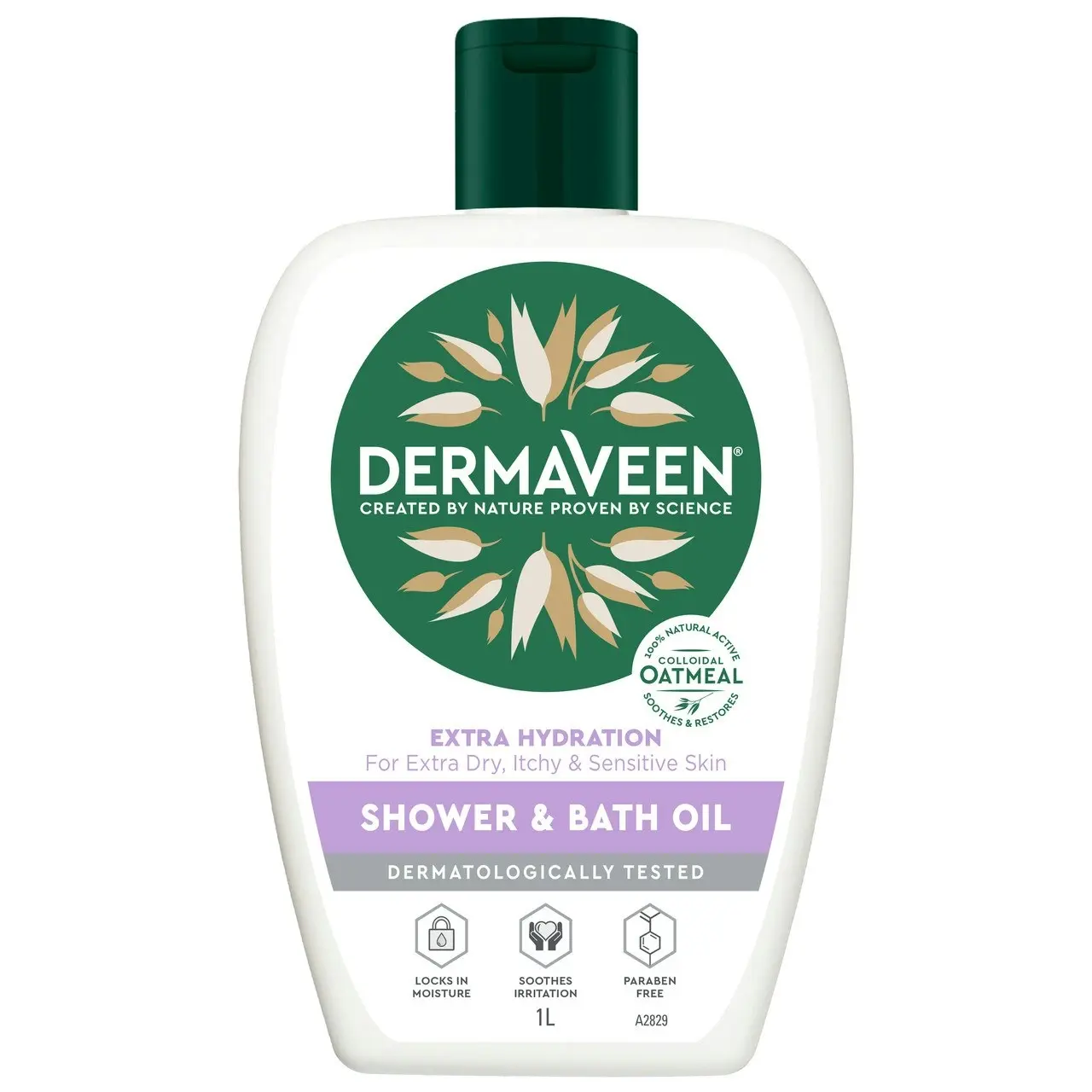 DermaVeen Extra Hydration Shower & Bath Oil for Extra Dry, Itchy & Sensitive Skin 1L