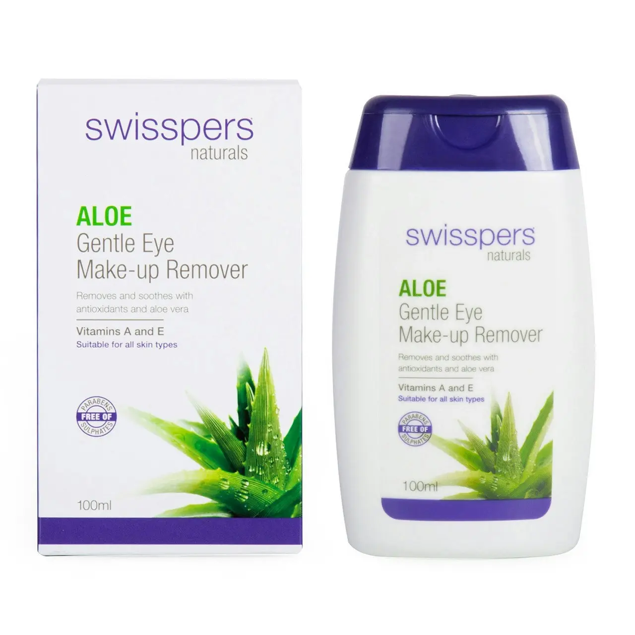 Swisspers Naturals Aloe Gentle Eye Make Up Remover 100ml