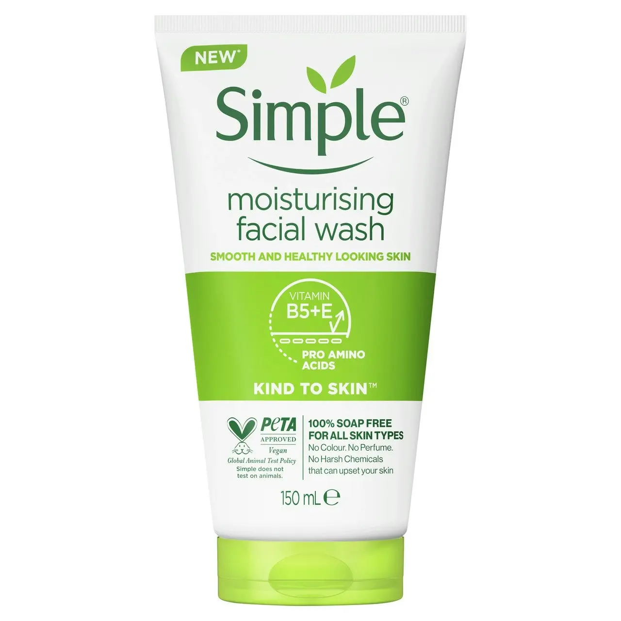 Simple Kind To Skin Moisturing  Facial Wash for healthy-looking skin 150ml