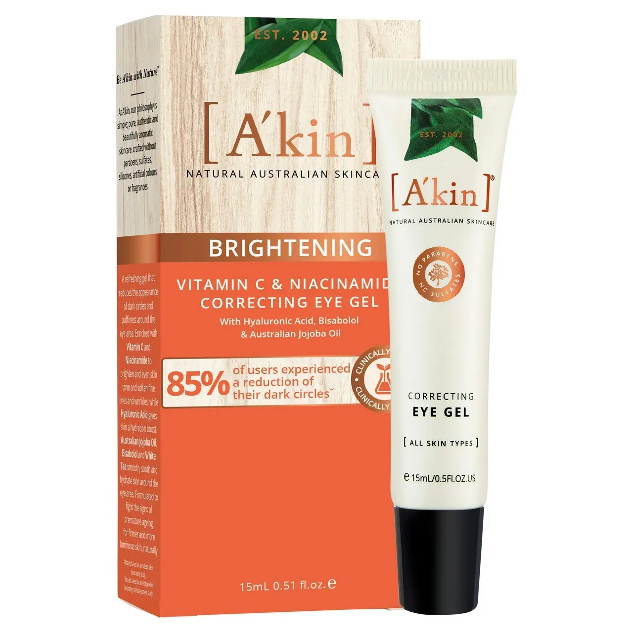 A'kin Vitamin C & Niacinamide Correcting Eye Gel 15mL