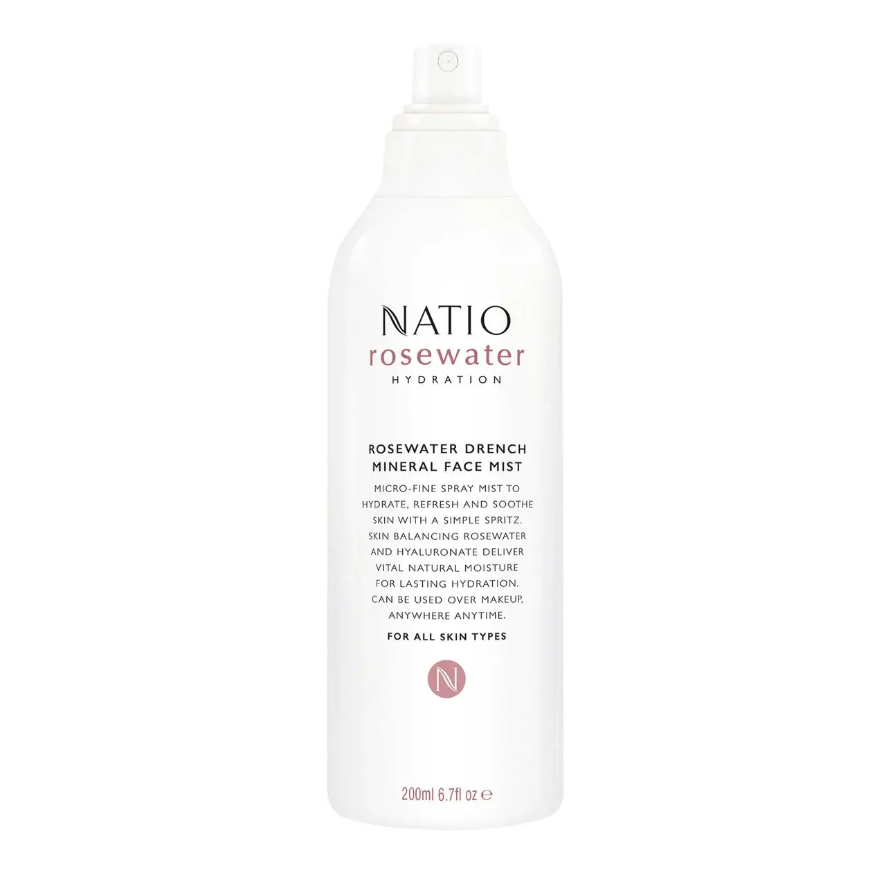 Natio Rosewater Drench Mineral Face Mist 200ml