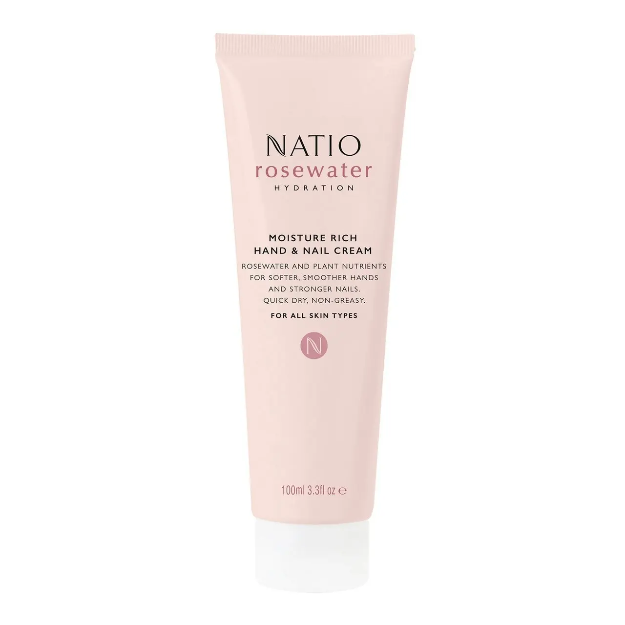 Natio Rosewater Hydration Moisture Rich Hand & Nail Cream 100ml