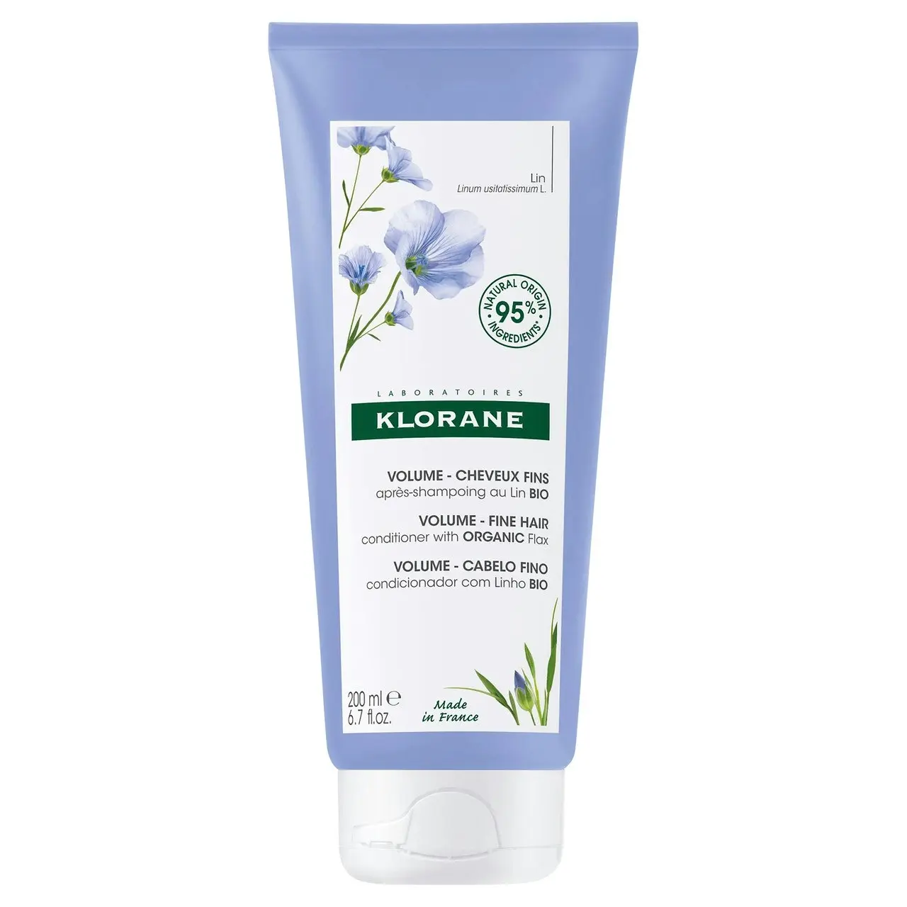 Klorane Volumising Conditioner with Organic Flax 200ml - Fine and Flat Hair