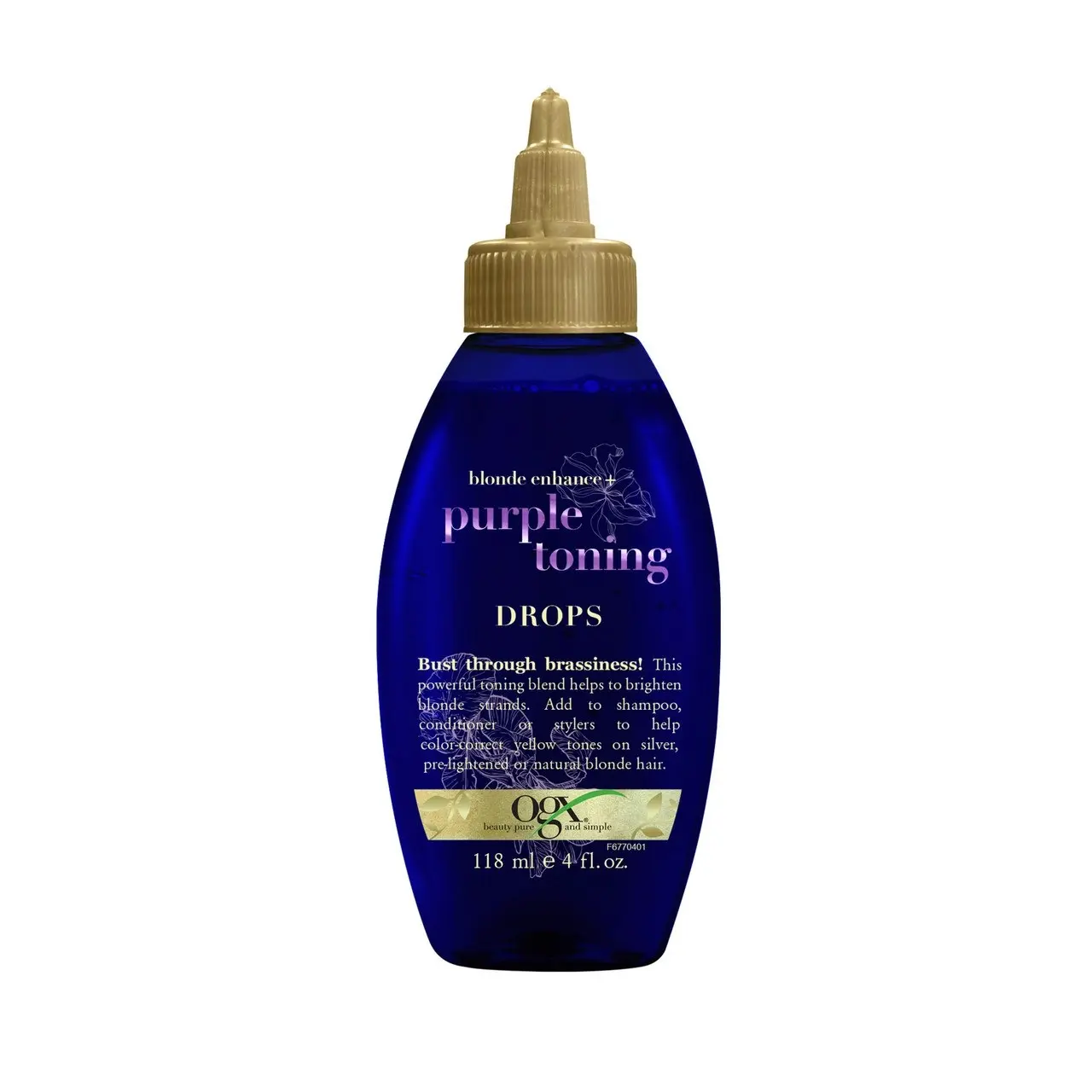 OGX Blonde Enhance + Purple Toning Drops For Blonde Coloured Hair 118mL