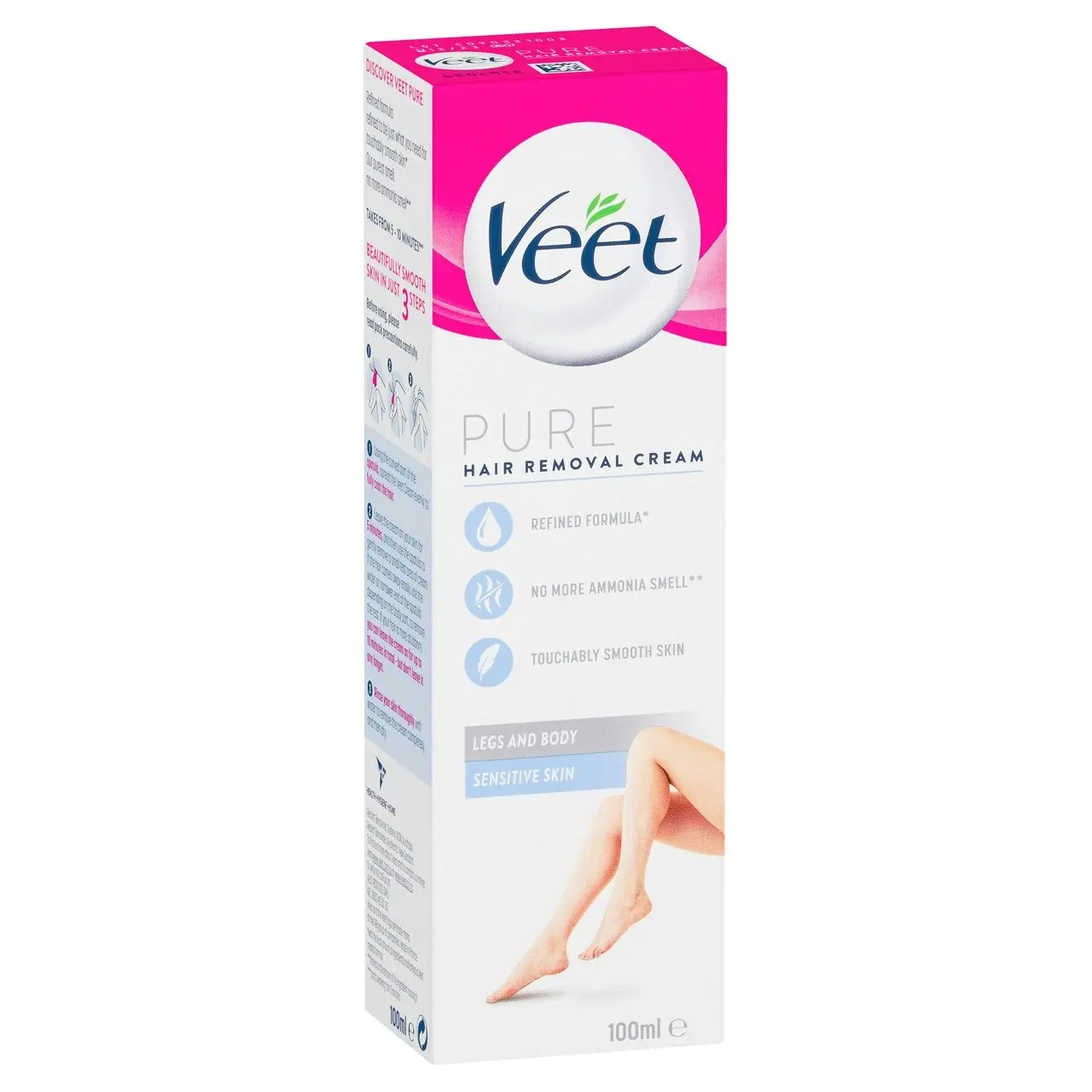 Veet Pure Hair Removal Cream Legs and Body Sensitive Skin 100mL