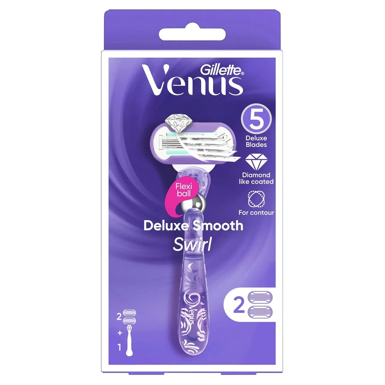 Gillette Venus Deluxe Smooth Swirl Razor 2 Up