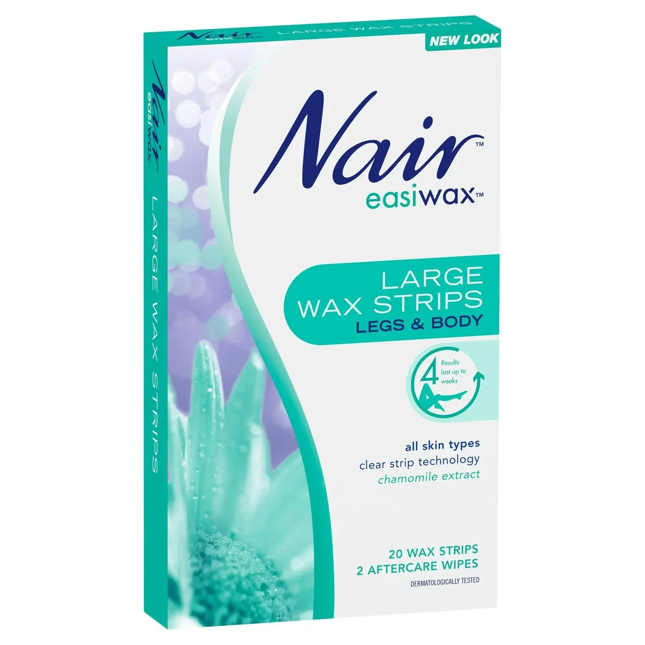 Nair Easiwax Large Wax Strips | Clear Strip | 20 pack | Legs & Body