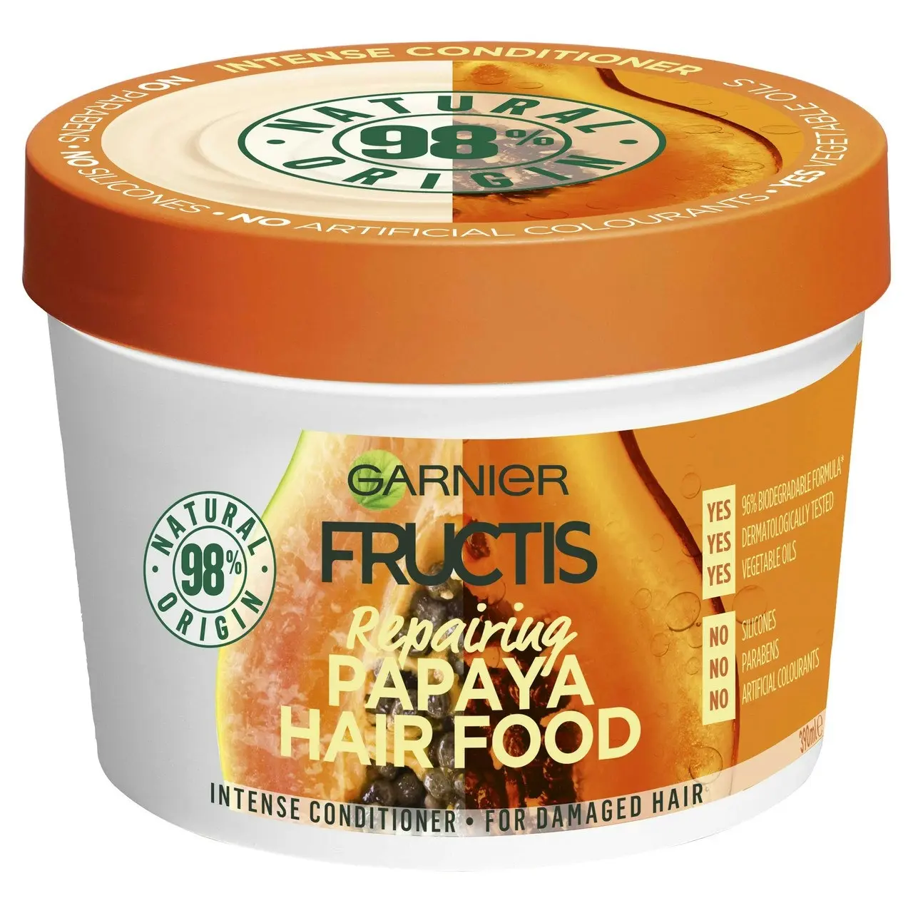 Garnier Fructis Hair Food Repairing Papaya Multi Use Treatment for Damaged Hair  390ml