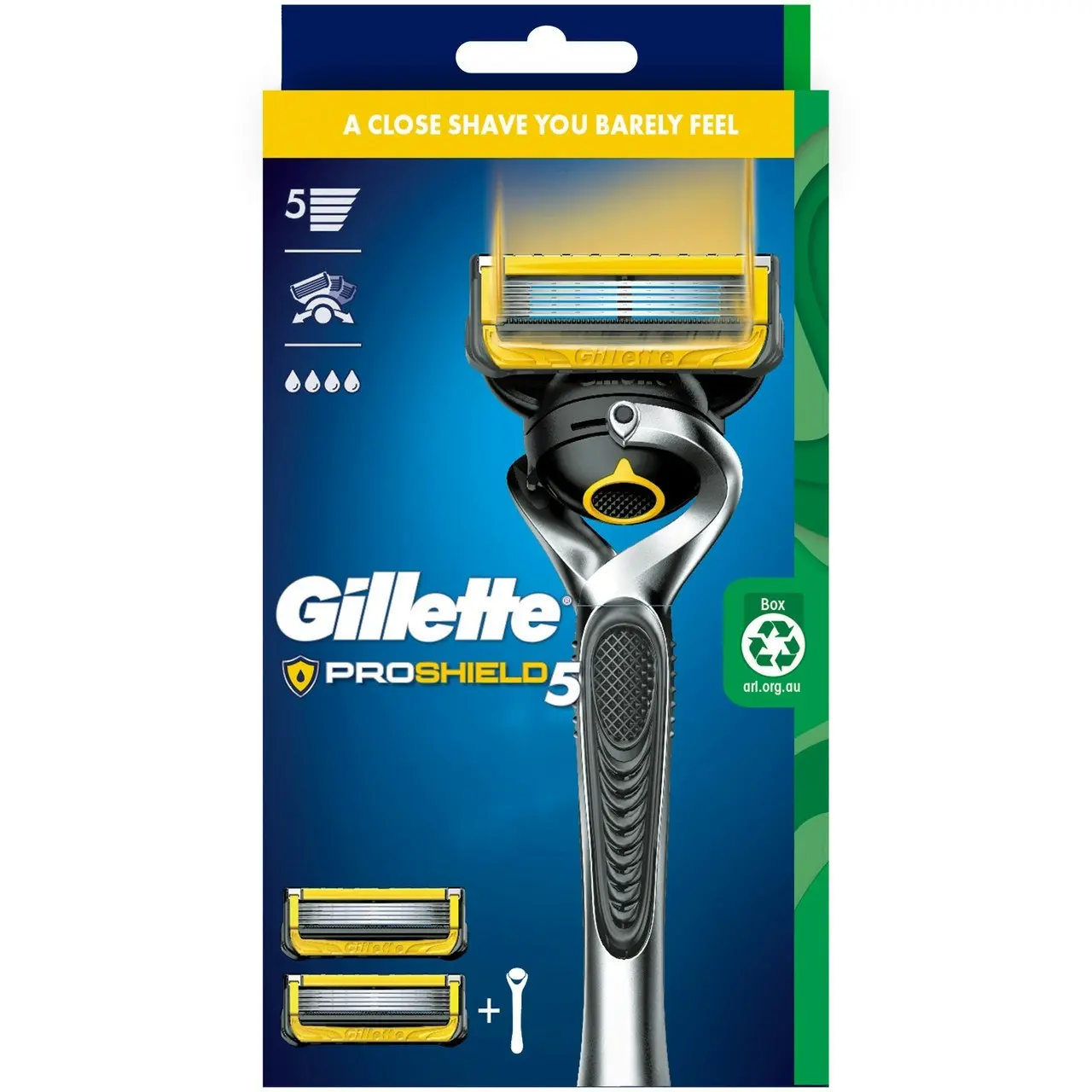 Gillette Fusion Proshield Flexball Razor Handle + 2 Cartridges, Shave Care