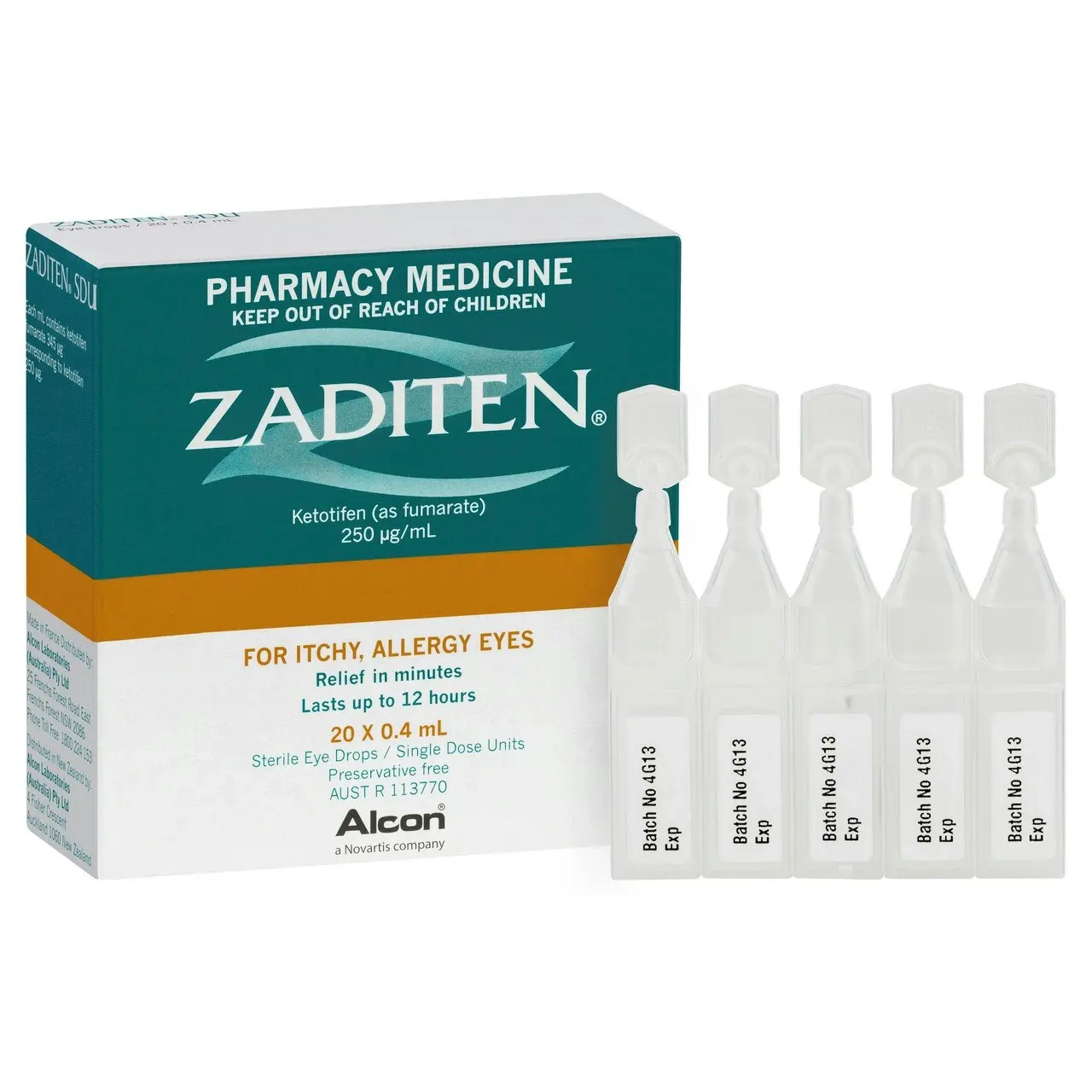 Zaditen Sterile Eye Drops 20 x 0.4mL