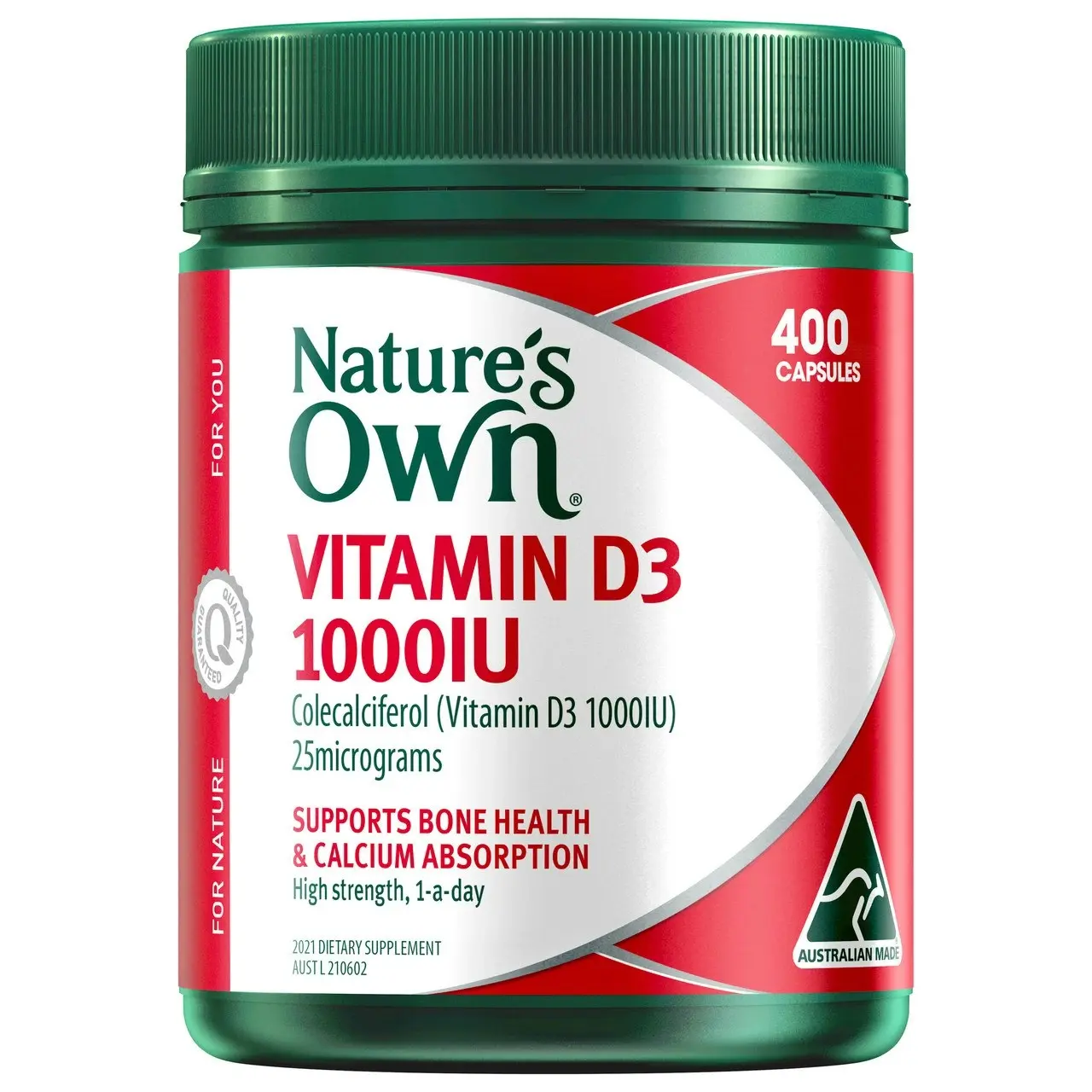 Nature's Own Vitamin D3 1000IU 400 Capsules