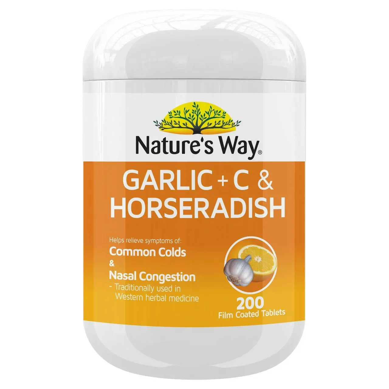 Nature's Way Garlic + Vitamin C & Horseradish Tablets 200