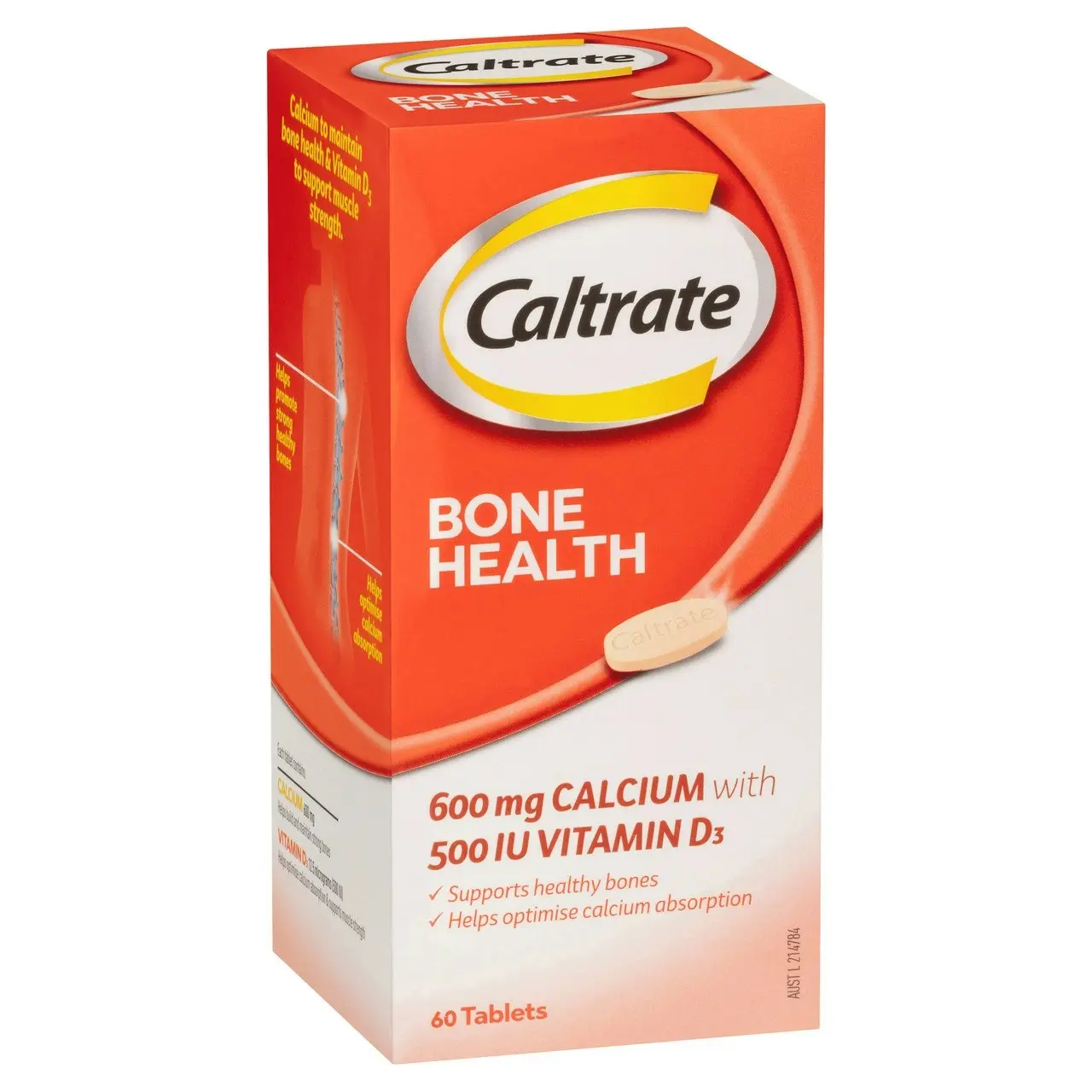 Caltrate 600 mg with 500IU Vitamin D 60 Tablets