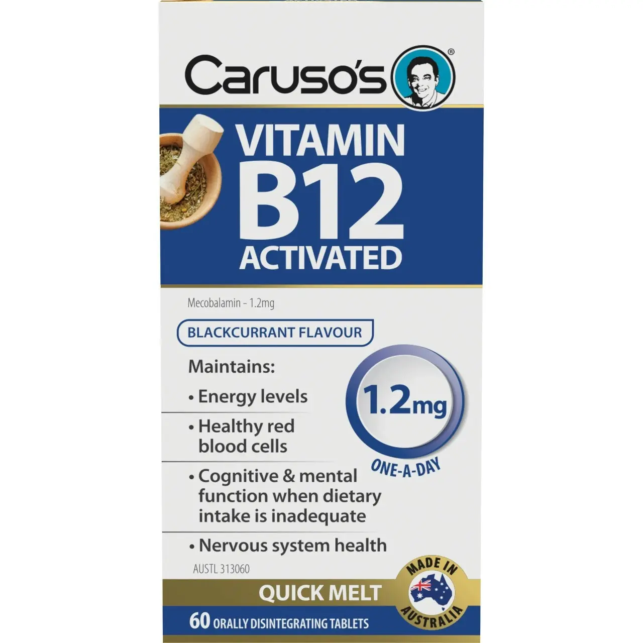 Caruso's Vitamin B12 Activated 1.2mg 60s Quick Melt