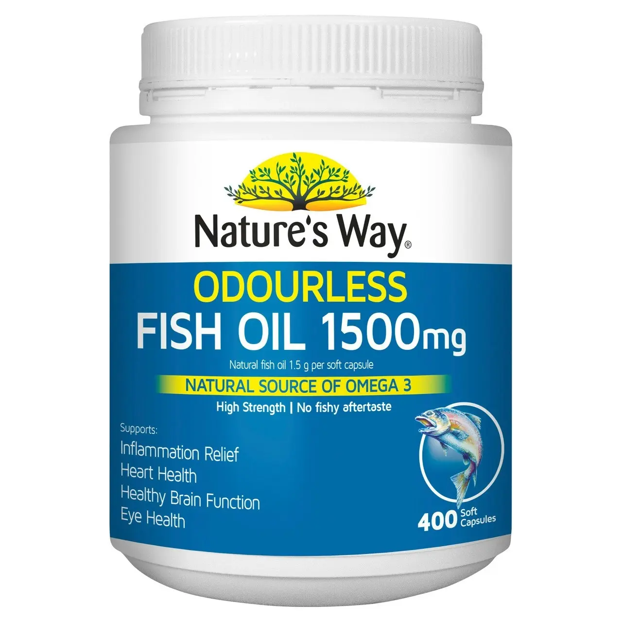 Nature's Way Odourless Fish Oil 1500mg Capsules 400