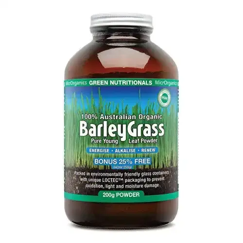 Green Nutritionals 100% Australian Organic Barley Grass Powder 200g