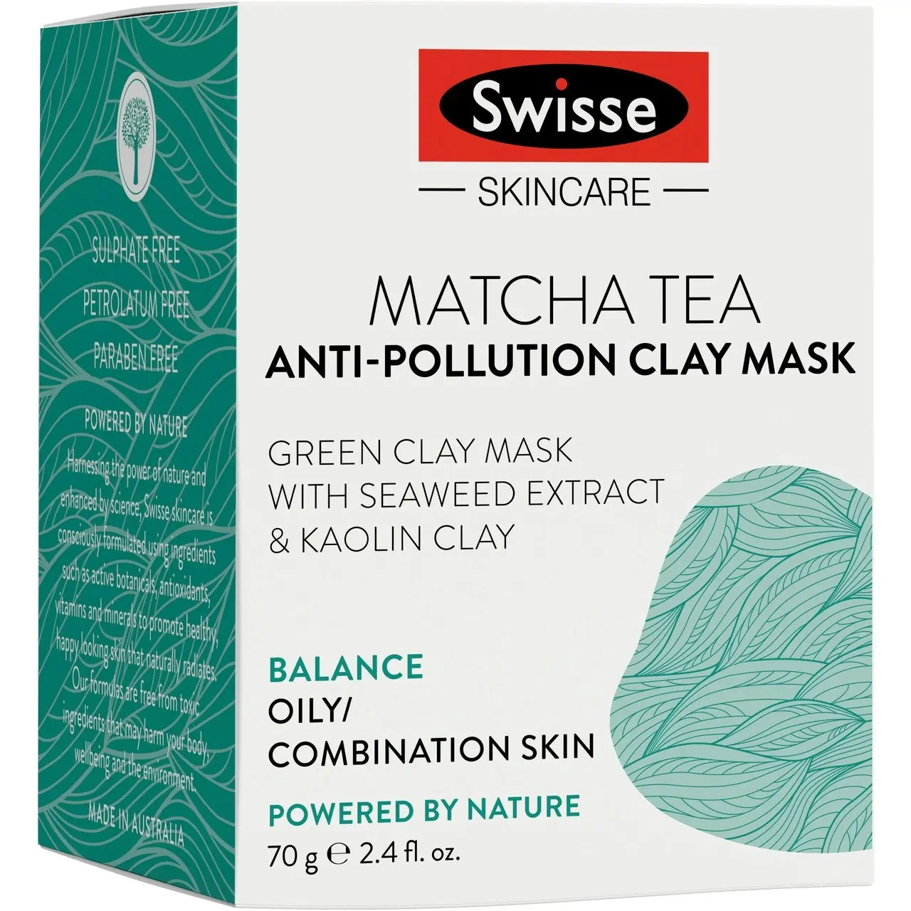 Swisse Skincare Matcha Tea Anti-Pollution Clay Mask 70g