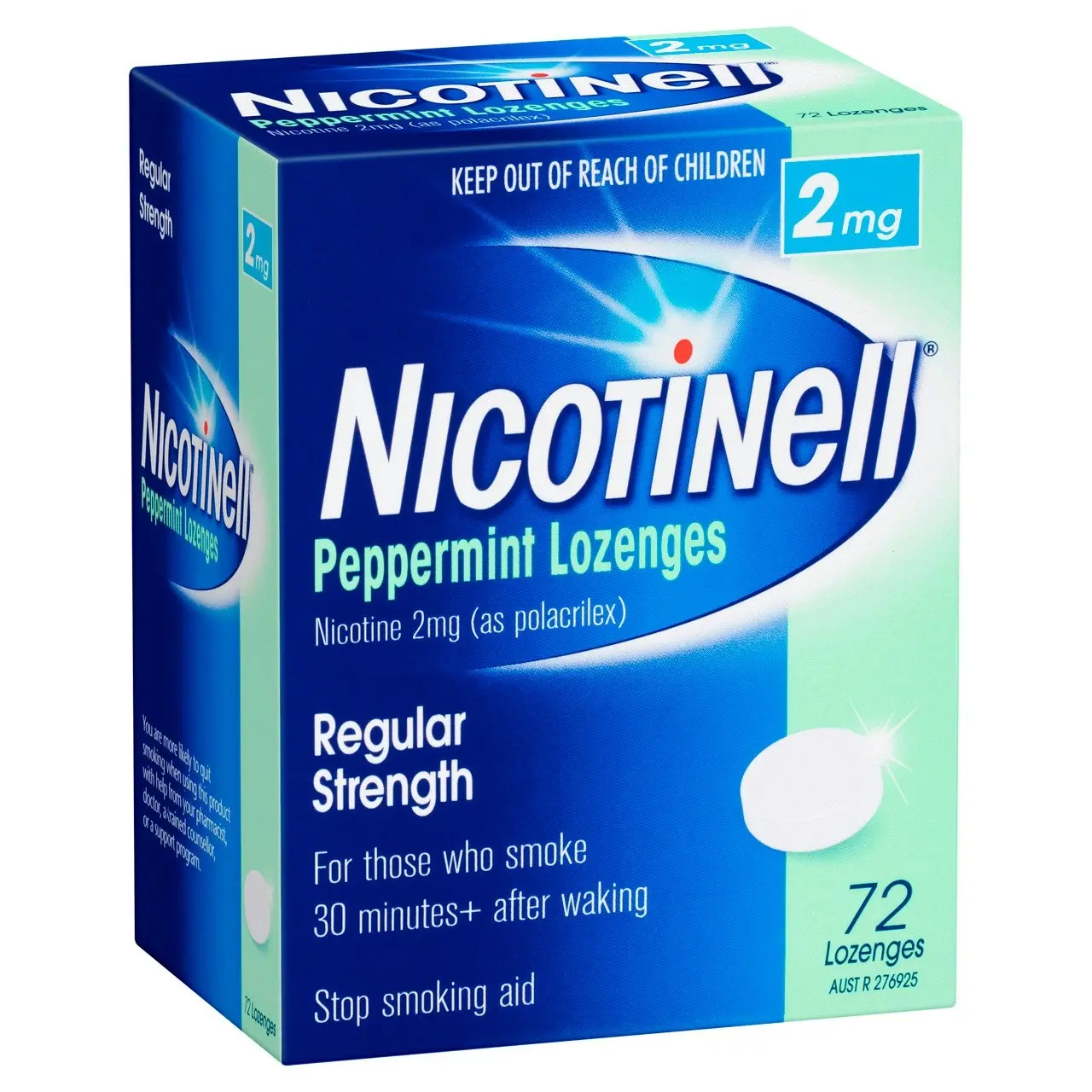 Nicotinell Stop Smoking Peppermint Lozenge Regular Strength 2mg 72 Pack