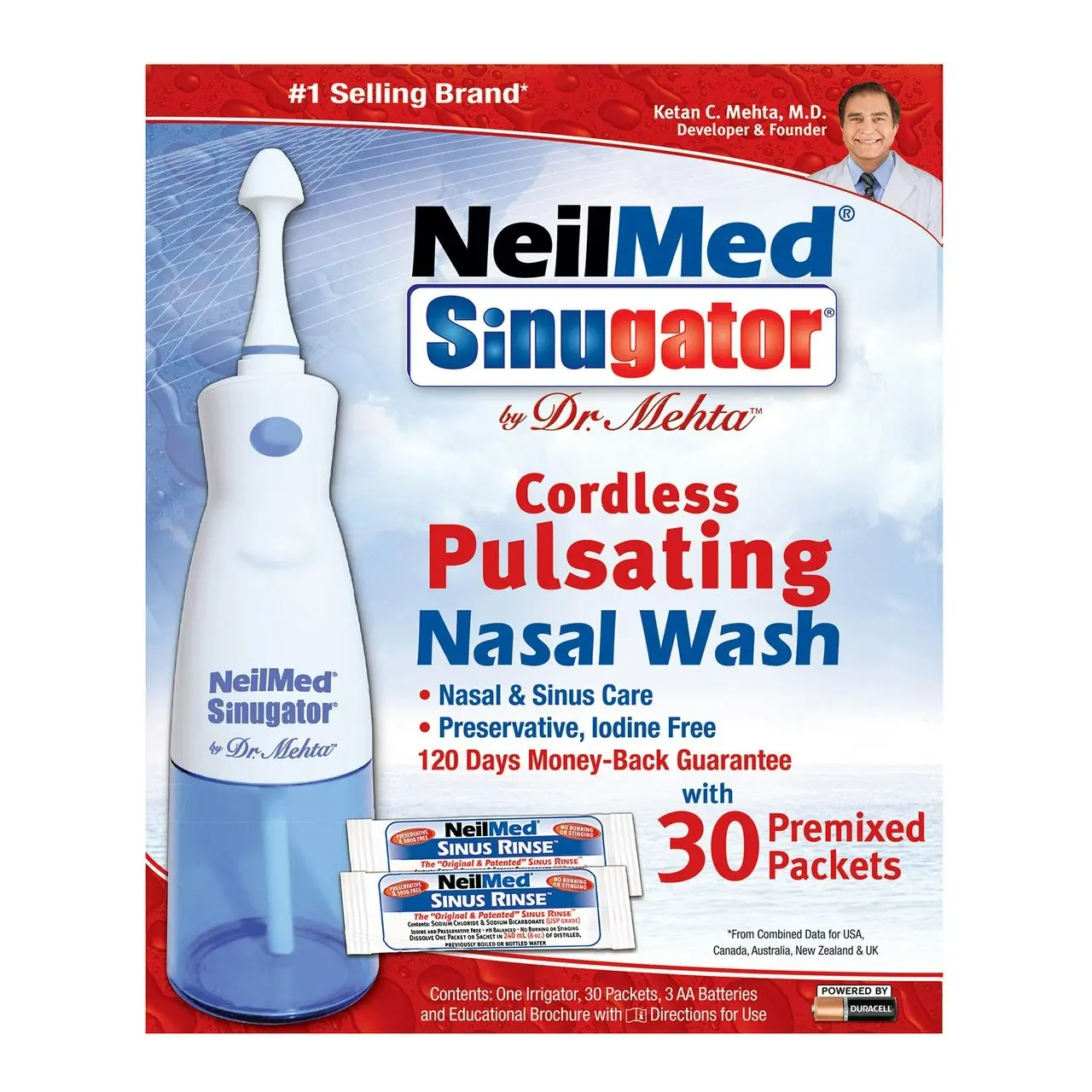 Neilmed Sinugator Cordless Nasal Wash 30 Pack