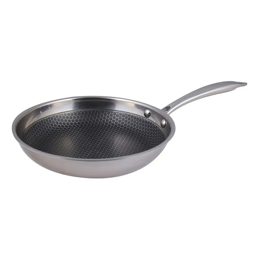 Wonderchef Stanton Stainless Steel Nonstick Frying Pan, 24cm,1.2L, 2.5mm, Silver