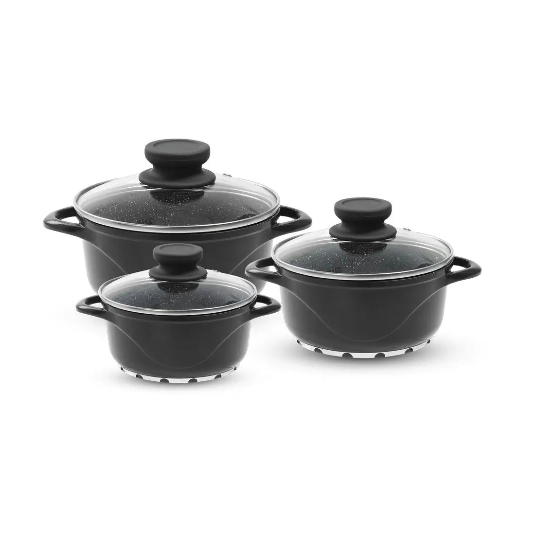 Wonderchef Ceramide Excellence Casserole Set - 6 Pc - Black