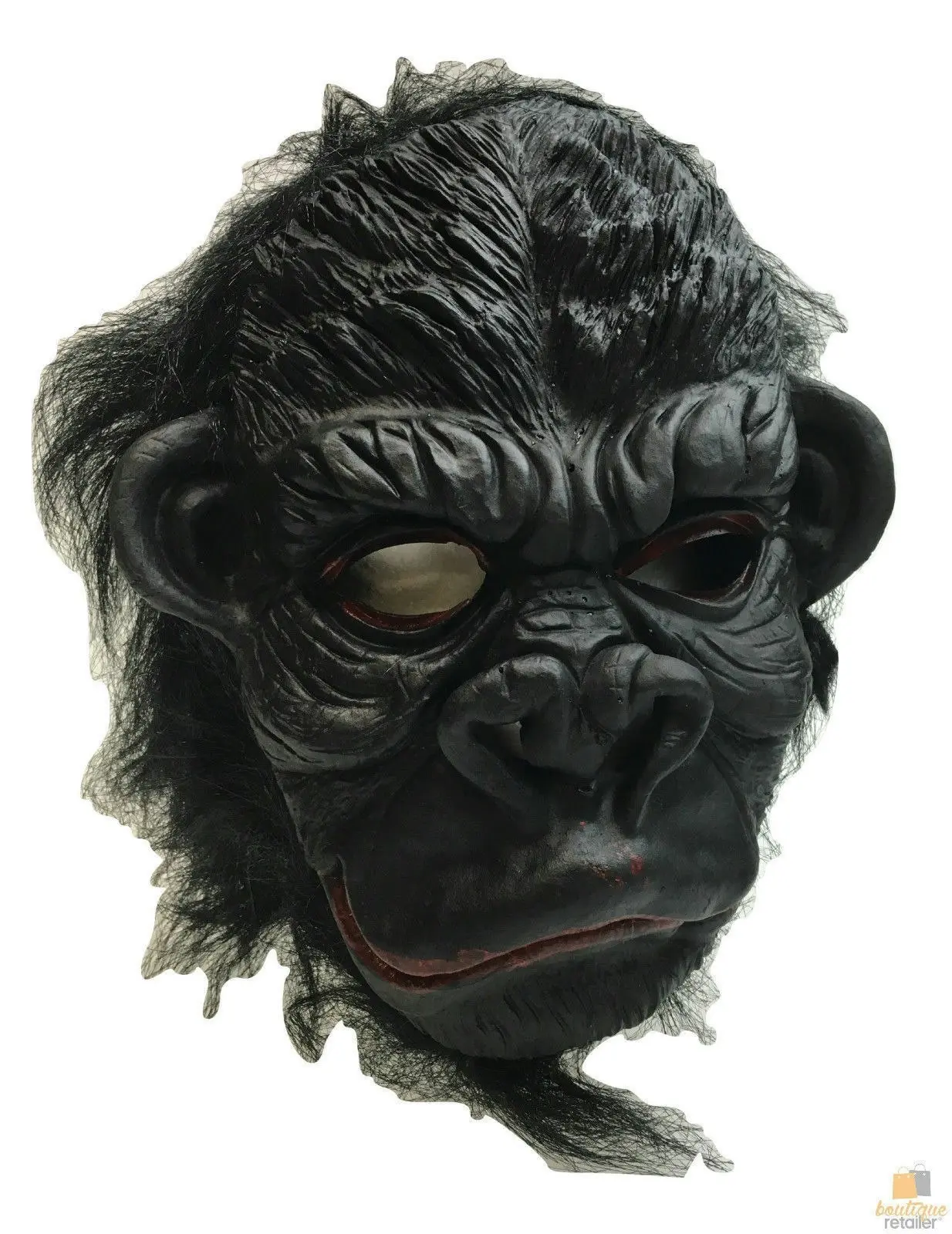 Gorilla Mask Monkey Costume Halloween Animal Ape Chimp with Hair Accessory Latex