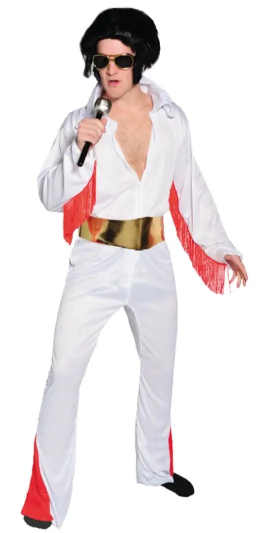 Mens Adult 50s Rock N' Roll Star Elvis Presley Costume Halloween Party