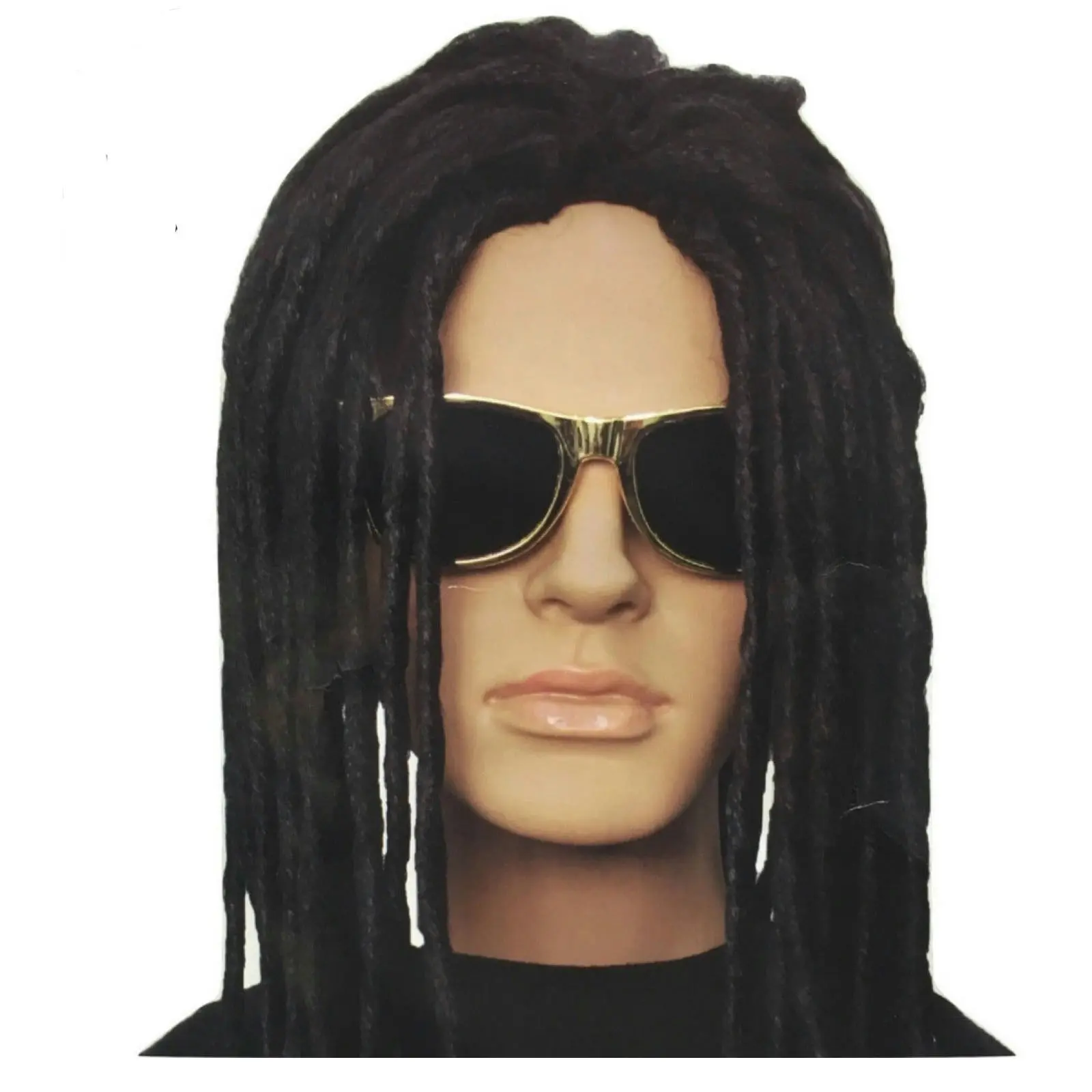 DELUXE DREADLOCKS WIG Rasta Costume Fancy Dress Reggae Halloween Black