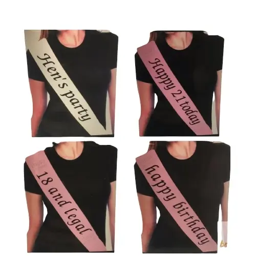 Hen's Night Bridal Sash Bride Happy Birthday 18th 21st Party Night Girls