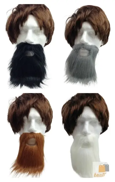 PARTY BEARD Moustache Costume Fancy Dress Mustache Halloween Fake Facial Hair