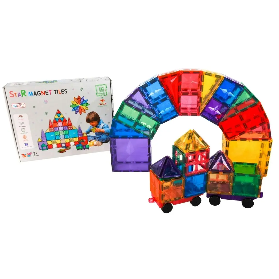 Magnetic Rainbow Tiles 182 pieces