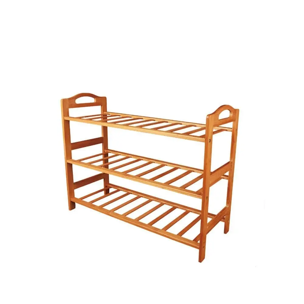 Bamboo 3 Tiers Layers  Storage Shoe Rack & Organiser