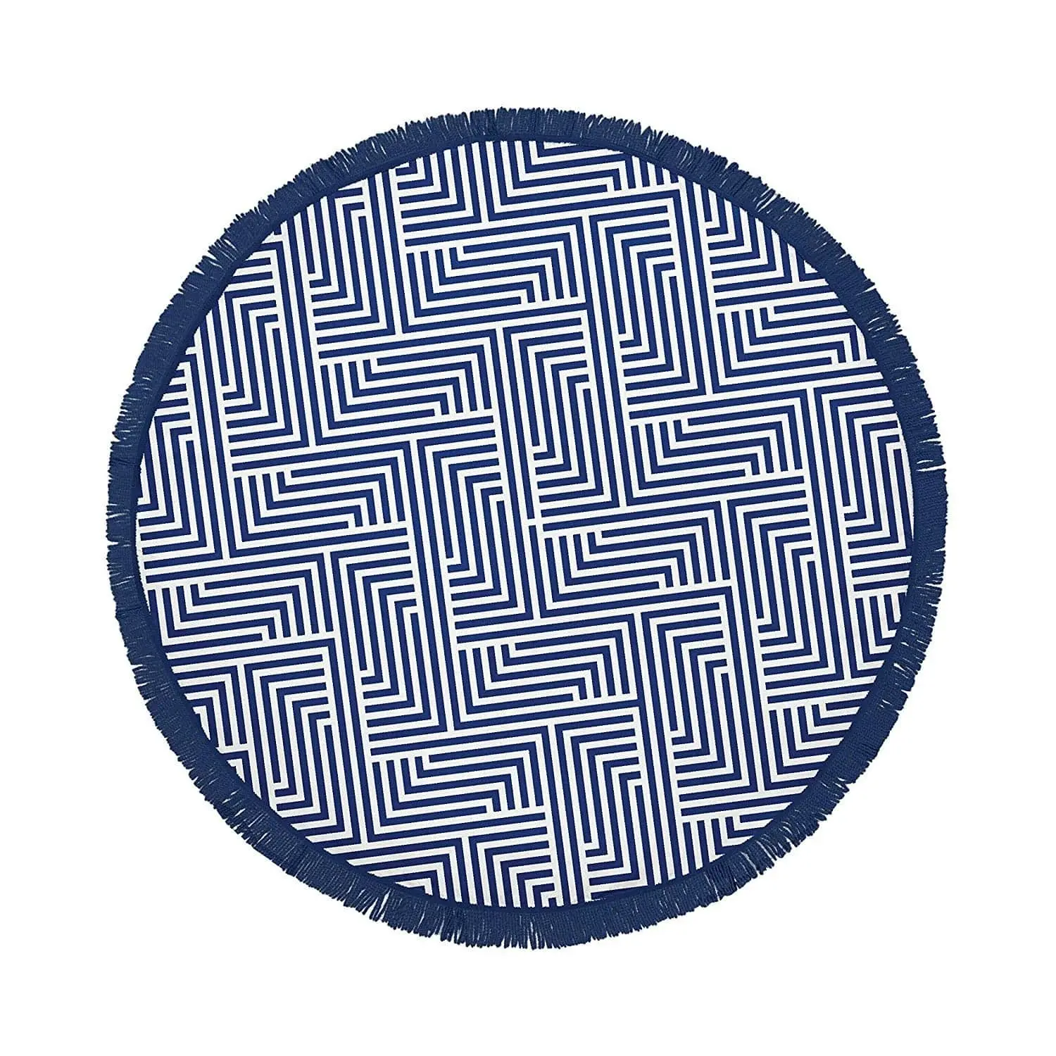 Round Beach Towel with Tinsel - Blue