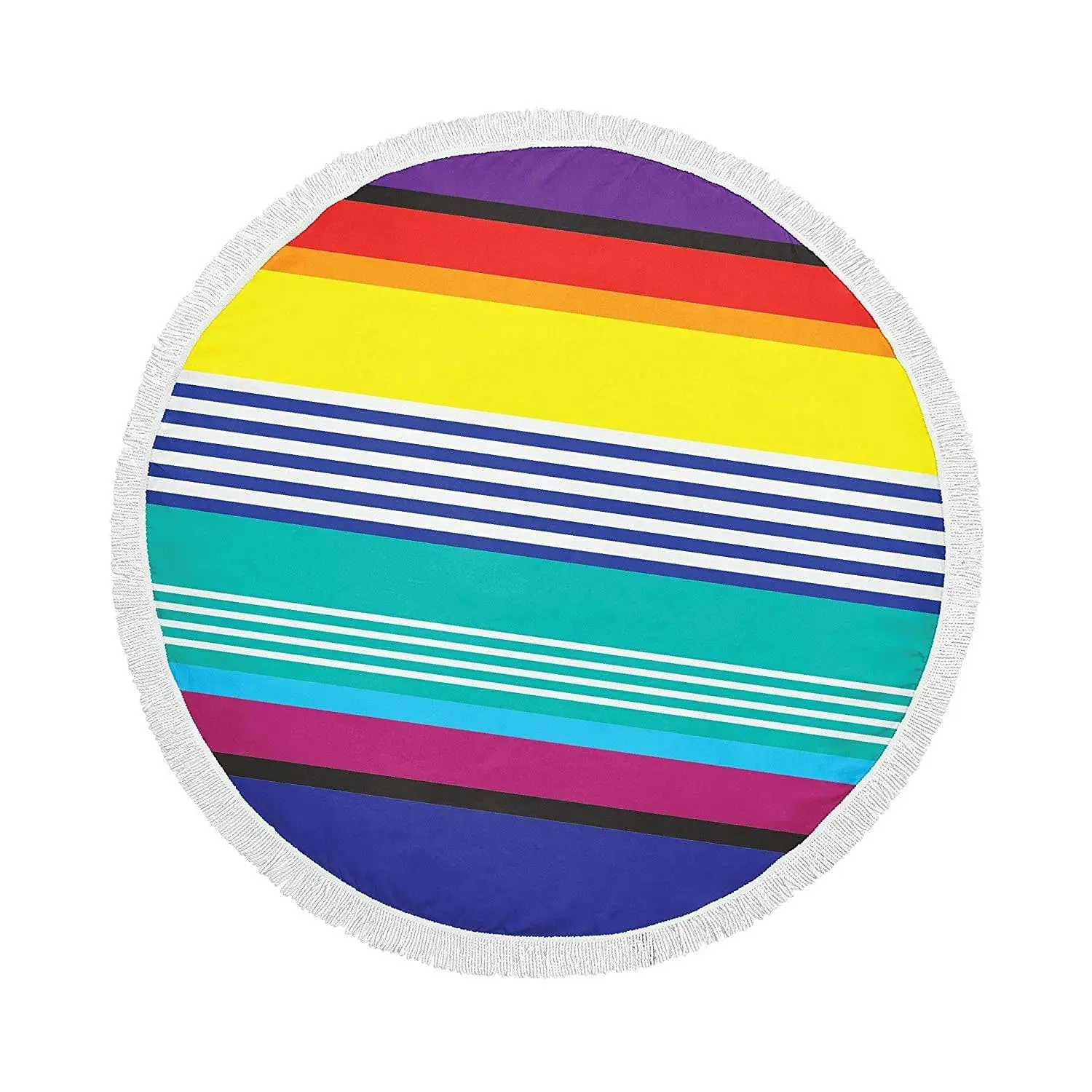 Round Beach Towel with Tinsel - Rainbow